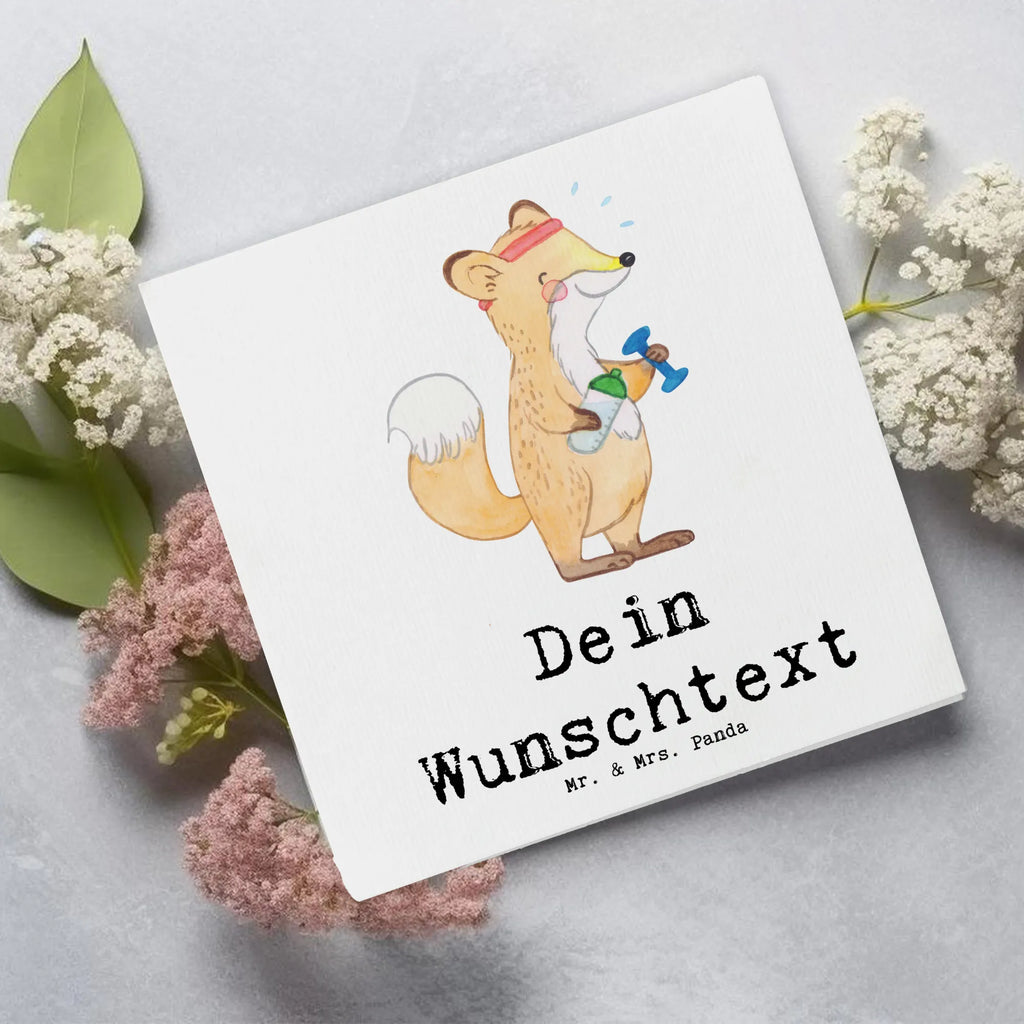 Personalized Deluxe Card Fox fitness Personalisierte Geburtstagskarte, Personalisierte Karte, Personalisierte Einladungskarte, Personalisierte Hochzeitskarte, Personalisiertere Klappkarte, Grußkarte selbst gestalten, Grußkarte als Geldgeschenk, Personalisierte Grußkarte, Grußkarte selber drucken, Grußkarte mit persönlichen Nachrichten, Grußkarten personalisiert, Personalisierte Glückwunschkarte, Grußkarte mit Namen, Geschenk, Sport, Sportart, Hobby, Schenken, Danke, Dankeschön, Auszeichnung, Gewinn, Sportler, Fitness, Kraftsport, Sport treiben, Sportclub, Fitnessstudio