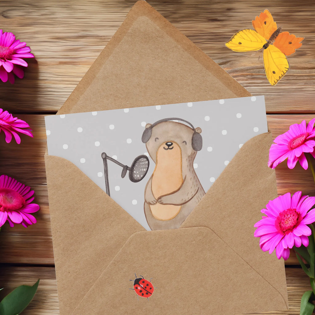 Personalized Deluxe Card otter Record Podcast Grußkarte selbst gestalten, Grußkarte als Geldgeschenk, Personalisierte Grußkarte, Grußkarten personalisiert, Grußkarte selber drucken, Personalisierte Glückwunschkarte, Grußkarte mit Namen, Grußkarte mit persönlichen Nachrichten, Personalisierte Karte, Personalisierte Geburtstagskarte, Personalisierte Hochzeitskarte, Personalisierte Einladungskarte, Personalisiertere Klappkarte, Geschenk, Sport, Sportart, Hobby, Schenken, Danke, Dankeschön, Auszeichnung, Gewinn, Sportler, Podcast produzieren, Podcasterin, Podcaster, Podcast aufnehmen