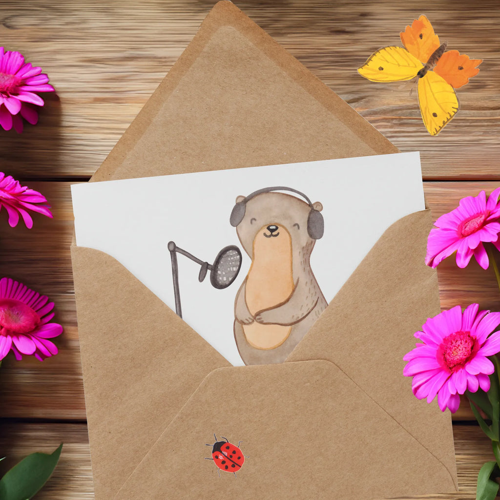 Personalized Deluxe Card otter Record Podcast Grußkarte selbst gestalten, Grußkarte als Geldgeschenk, Personalisierte Grußkarte, Grußkarten personalisiert, Grußkarte selber drucken, Personalisierte Glückwunschkarte, Grußkarte mit Namen, Grußkarte mit persönlichen Nachrichten, Personalisierte Karte, Personalisierte Geburtstagskarte, Personalisierte Hochzeitskarte, Personalisierte Einladungskarte, Personalisiertere Klappkarte, Geschenk, Sport, Sportart, Hobby, Schenken, Danke, Dankeschön, Auszeichnung, Gewinn, Sportler, Podcast produzieren, Podcasterin, Podcaster, Podcast aufnehmen