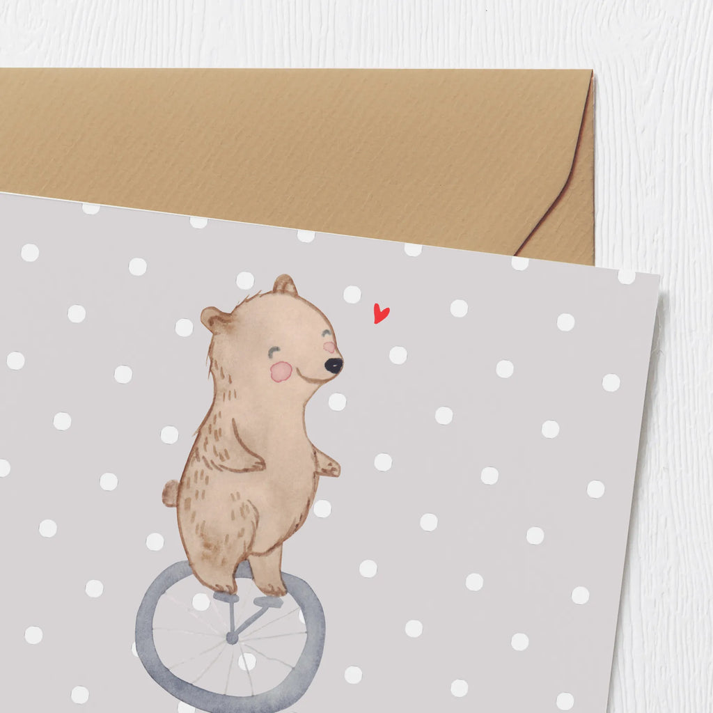 Personalized Deluxe Card bear ride a unicycle Personalisierte Grußkarte, Personalisierte Hochzeitskarte, Personalisiertere Klappkarte, Personalisierte Geburtstagskarte, Personalisierte Einladungskarte, Grußkarte als Geldgeschenk, Personalisierte Karte, Grußkarte selber drucken, Grußkarte mit persönlichen Nachrichten, Grußkarte selbst gestalten, Grußkarte mit Namen, Grußkarten personalisiert, Personalisierte Glückwunschkarte, Geschenk, Sport, Sportart, Hobby, Schenken, Danke, Dankeschön, Auszeichnung, Gewinn, Sportler, Einrad fahren