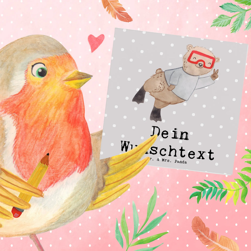 Personalized Deluxe Card bear Dive Personalisierte Karte, Grußkarte mit Namen, Personalisierte Einladungskarte, Grußkarte als Geldgeschenk, Personalisierte Grußkarte, Personalisierte Glückwunschkarte, Grußkarte selber drucken, Grußkarte mit persönlichen Nachrichten, Personalisierte Geburtstagskarte, Personalisiertere Klappkarte, Grußkarten personalisiert, Grußkarte selbst gestalten, Personalisierte Hochzeitskarte, Geschenk, Sport, Sportart, Hobby, Schenken, Danke, Dankeschön, Auszeichnung, Gewinn, Sportler, Dive, schnorcheln, Tauchen, Diving, Tauchschule, Tauchgang