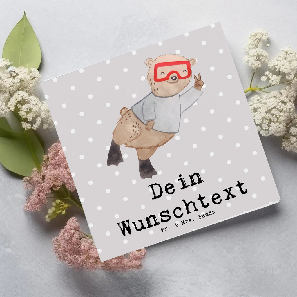 Personalized Deluxe Card bear Dive Personalisierte Karte, Grußkarte mit Namen, Personalisierte Einladungskarte, Grußkarte als Geldgeschenk, Personalisierte Grußkarte, Personalisierte Glückwunschkarte, Grußkarte selber drucken, Grußkarte mit persönlichen Nachrichten, Personalisierte Geburtstagskarte, Personalisiertere Klappkarte, Grußkarten personalisiert, Grußkarte selbst gestalten, Personalisierte Hochzeitskarte, Geschenk, Sport, Sportart, Hobby, Schenken, Danke, Dankeschön, Auszeichnung, Gewinn, Sportler, Dive, schnorcheln, Tauchen, Diving, Tauchschule, Tauchgang