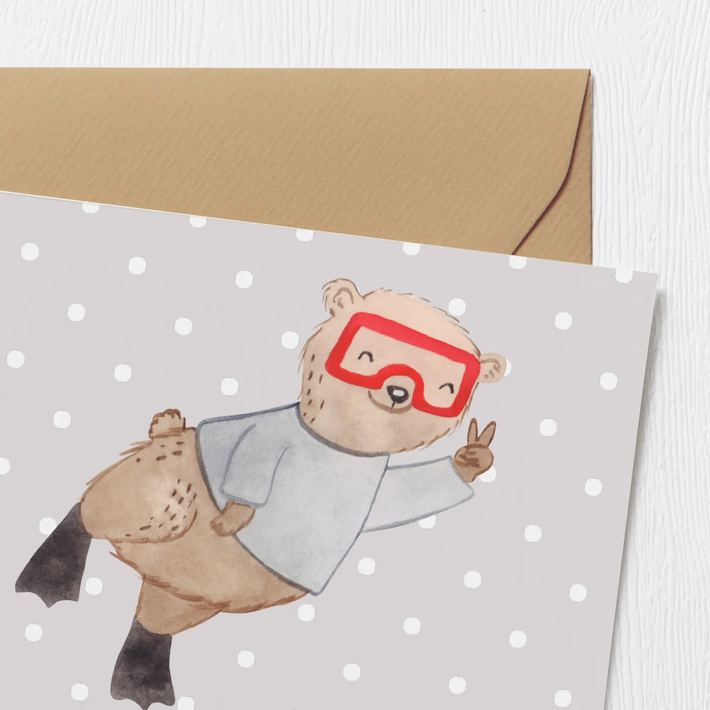 Personalized Deluxe Card bear Dive Personalisierte Karte, Grußkarte mit Namen, Personalisierte Einladungskarte, Grußkarte als Geldgeschenk, Personalisierte Grußkarte, Personalisierte Glückwunschkarte, Grußkarte selber drucken, Grußkarte mit persönlichen Nachrichten, Personalisierte Geburtstagskarte, Personalisiertere Klappkarte, Grußkarten personalisiert, Grußkarte selbst gestalten, Personalisierte Hochzeitskarte, Geschenk, Sport, Sportart, Hobby, Schenken, Danke, Dankeschön, Auszeichnung, Gewinn, Sportler, Dive, schnorcheln, Tauchen, Diving, Tauchschule, Tauchgang