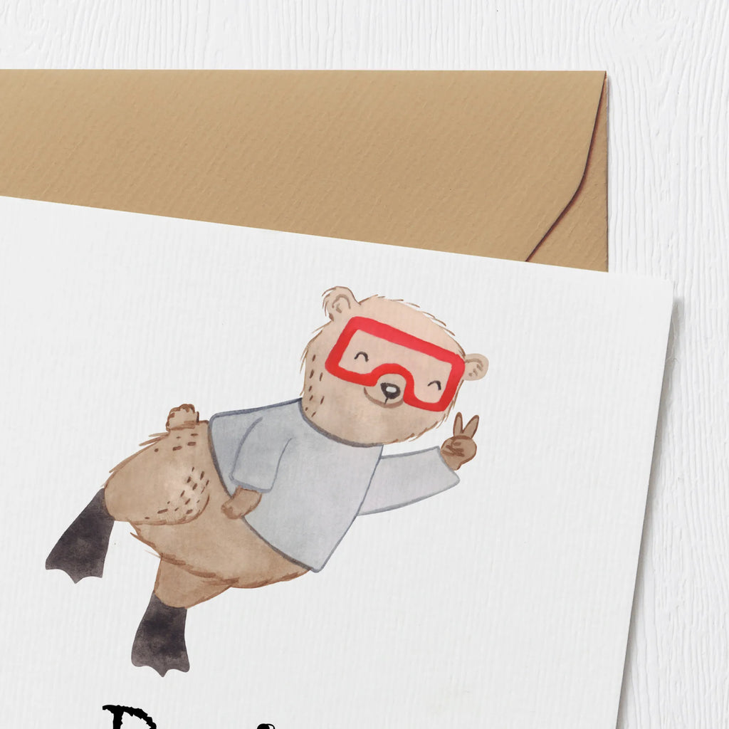 Personalized Deluxe Card bear Dive Personalisierte Karte, Grußkarte mit Namen, Personalisierte Einladungskarte, Grußkarte als Geldgeschenk, Personalisierte Grußkarte, Personalisierte Glückwunschkarte, Grußkarte selber drucken, Grußkarte mit persönlichen Nachrichten, Personalisierte Geburtstagskarte, Personalisiertere Klappkarte, Grußkarten personalisiert, Grußkarte selbst gestalten, Personalisierte Hochzeitskarte, Geschenk, Sport, Sportart, Hobby, Schenken, Danke, Dankeschön, Auszeichnung, Gewinn, Sportler, Dive, schnorcheln, Tauchen, Diving, Tauchschule, Tauchgang