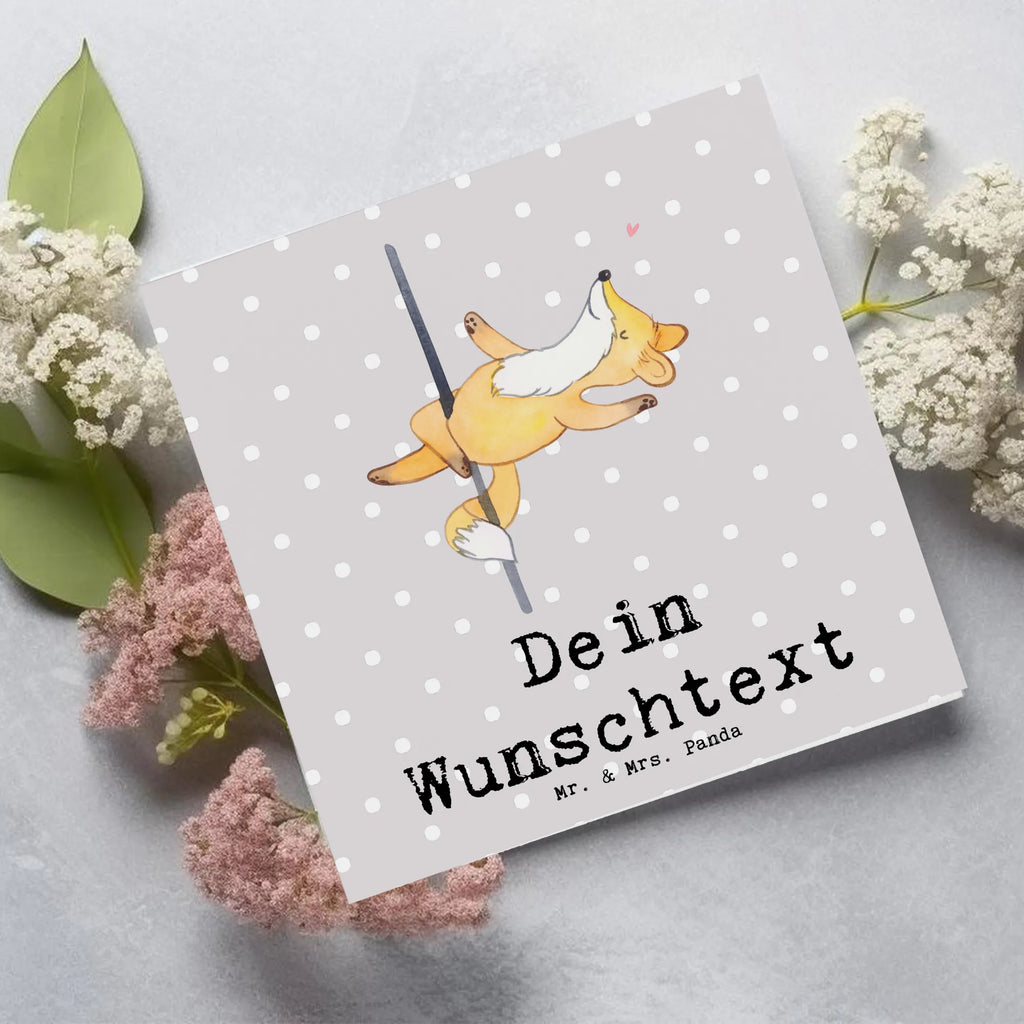 Personalisierte Deluxe Karte Fuchs Poledance Personalisierte Hochzeitskarte, Grußkarte mit Namen, Personalisierte Grußkarte, Grußkarte mit persönlichen Nachrichten, Grußkarte als Geldgeschenk, Personalisierte Glückwunschkarte, Personalisierte Geburtstagskarte, Grußkarten personalisiert, Personalisiertere Klappkarte, Personalisierte Einladungskarte, Grußkarte selbst gestalten, Personalisierte Karte, Grußkarte selber drucken, Geschenk, Sport, Sportart, Hobby, Schenken, Danke, Dankeschön, Auszeichnung, Gewinn, Sportler, Pole Dance, Tanz, Tanzen
