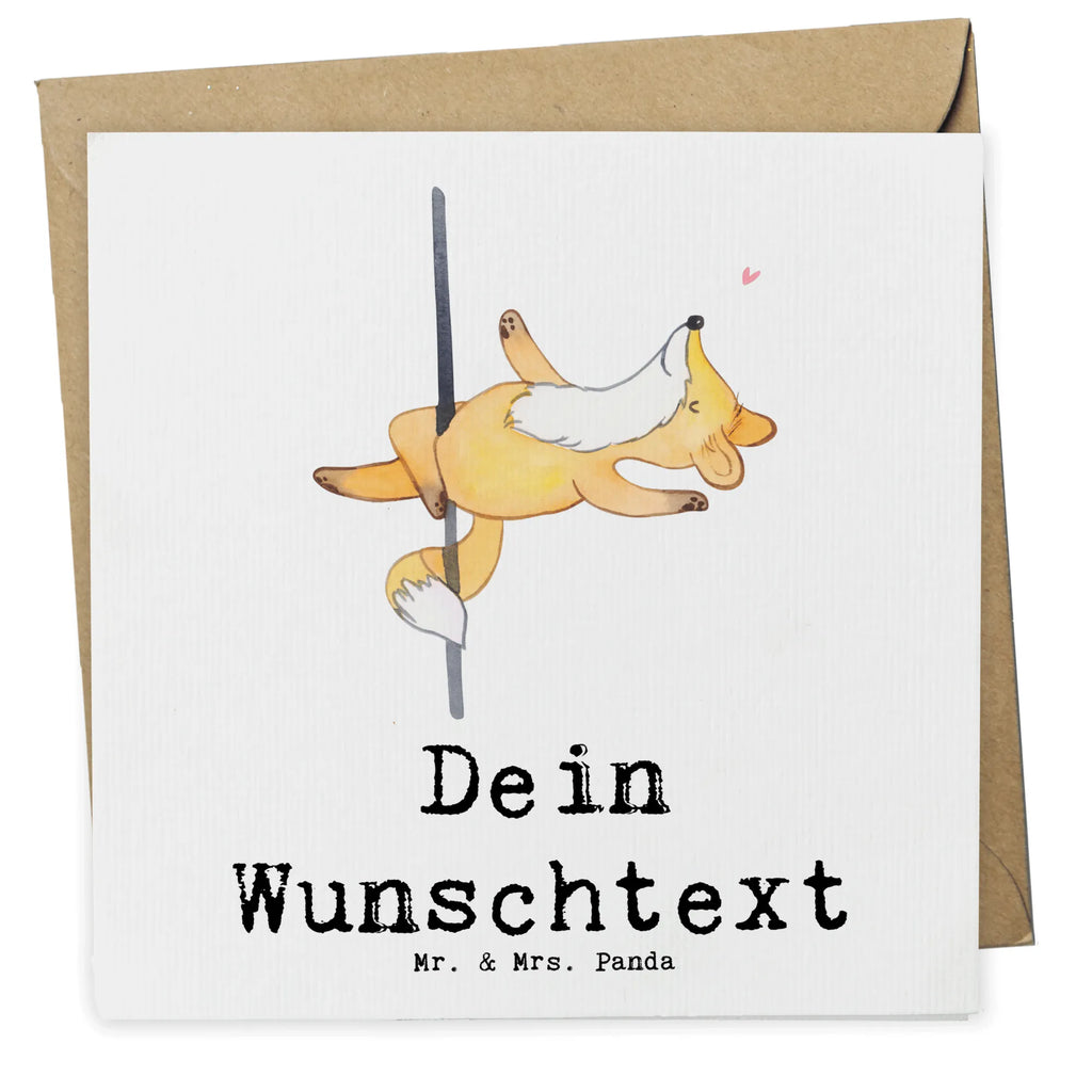 Personalisierte Deluxe Karte Fuchs Poledance Personalisierte Hochzeitskarte, Grußkarte mit Namen, Personalisierte Grußkarte, Grußkarte mit persönlichen Nachrichten, Grußkarte als Geldgeschenk, Personalisierte Glückwunschkarte, Personalisierte Geburtstagskarte, Grußkarten personalisiert, Personalisiertere Klappkarte, Personalisierte Einladungskarte, Grußkarte selbst gestalten, Personalisierte Karte, Grußkarte selber drucken, Geschenk, Sport, Sportart, Hobby, Schenken, Danke, Dankeschön, Auszeichnung, Gewinn, Sportler, Pole Dance, Tanz, Tanzen