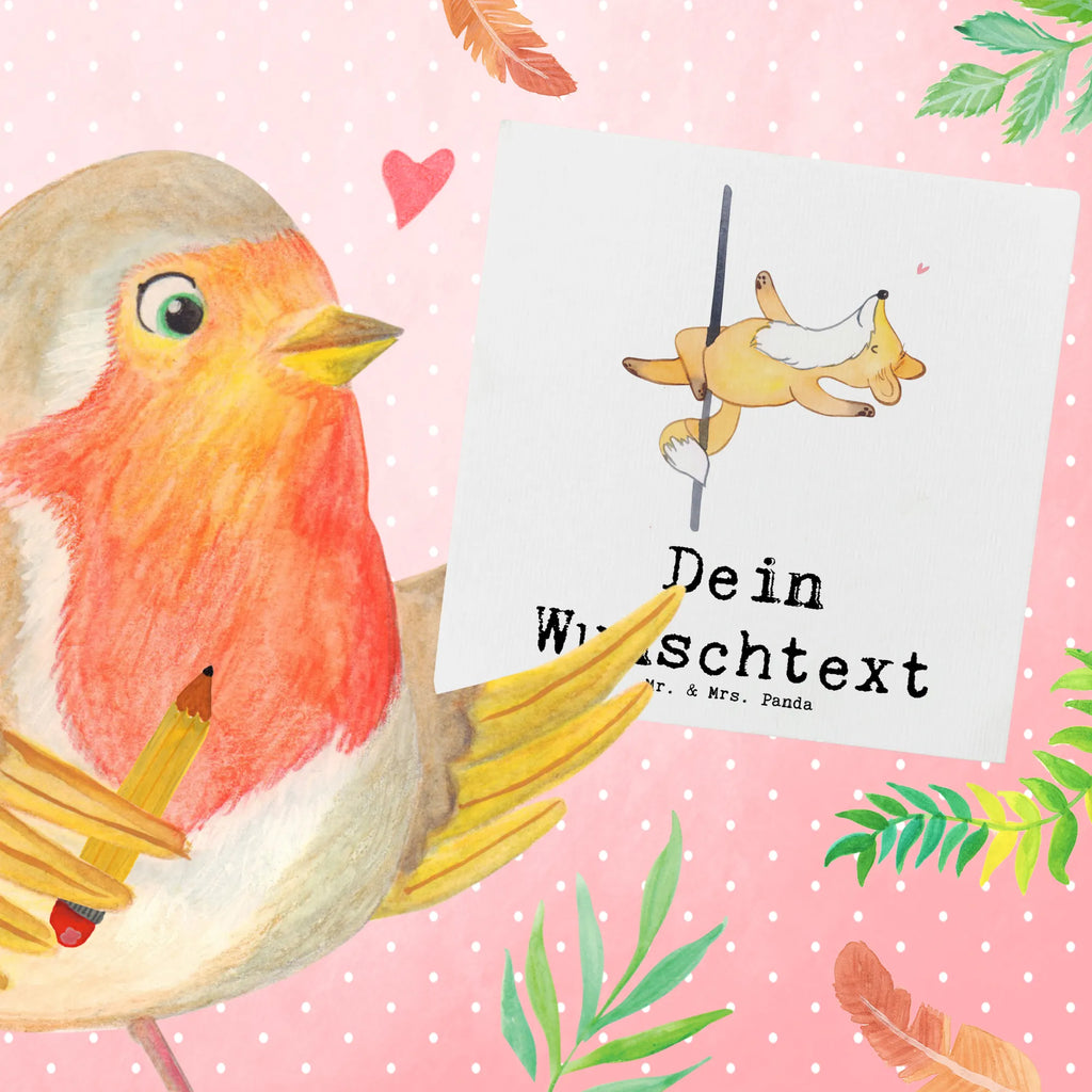 Personalisierte Deluxe Karte Fuchs Poledance Personalisierte Hochzeitskarte, Grußkarte mit Namen, Personalisierte Grußkarte, Grußkarte mit persönlichen Nachrichten, Grußkarte als Geldgeschenk, Personalisierte Glückwunschkarte, Personalisierte Geburtstagskarte, Grußkarten personalisiert, Personalisiertere Klappkarte, Personalisierte Einladungskarte, Grußkarte selbst gestalten, Personalisierte Karte, Grußkarte selber drucken, Geschenk, Sport, Sportart, Hobby, Schenken, Danke, Dankeschön, Auszeichnung, Gewinn, Sportler, Pole Dance, Tanz, Tanzen
