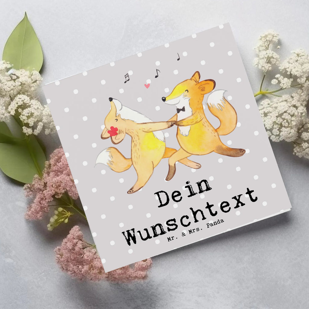 Personalized Deluxe Card foxes dancing salsa Personalisierte Hochzeitskarte, Personalisierte Grußkarte, Personalisierte Geburtstagskarte, Personalisierte Einladungskarte, Personalisierte Karte, Grußkarte selber drucken, Grußkarte mit persönlichen Nachrichten, Grußkarte als Geldgeschenk, Grußkarten personalisiert, Personalisierte Glückwunschkarte, Grußkarte mit Namen, Grußkarte selbst gestalten, Personalisiertere Klappkarte, Geschenk, Sport, Sportart, Hobby, Schenken, Danke, Dankeschön, Auszeichnung, Gewinn, Sportler, Tanzkurs, Tanzschule, Tanzen, Salsa tanzen