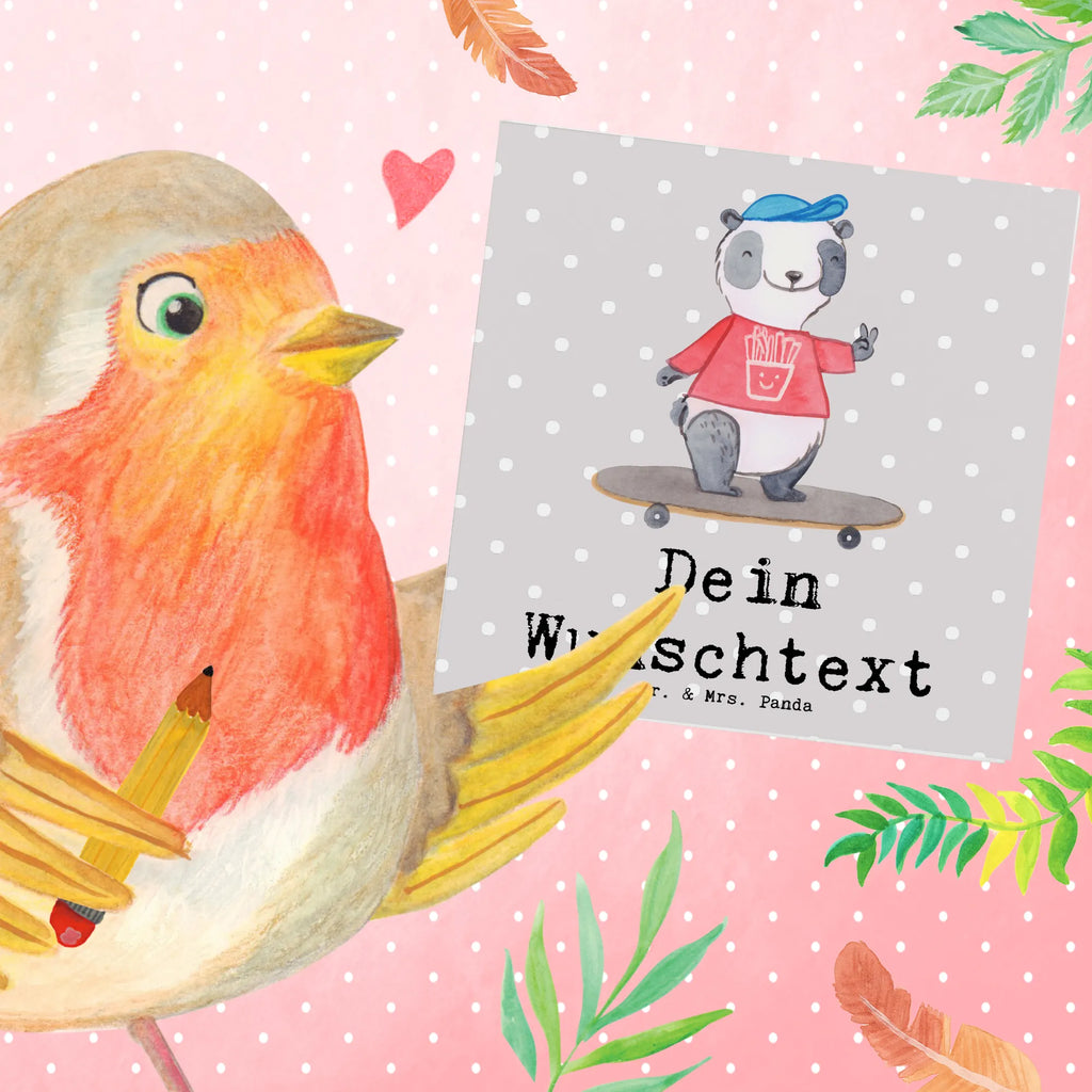 Personalized Deluxe Card panda ride a longboard Grußkarte mit persönlichen Nachrichten, Grußkarte mit Namen, Personalisiertere Klappkarte, Personalisierte Grußkarte, Personalisierte Geburtstagskarte, Grußkarten personalisiert, Personalisierte Karte, Personalisierte Hochzeitskarte, Grußkarte selber drucken, Grußkarte selbst gestalten, Grußkarte als Geldgeschenk, Personalisierte Glückwunschkarte, Personalisierte Einladungskarte, Geschenk, Sport, Sportart, Hobby, Schenken, Danke, Dankeschön, Auszeichnung, Gewinn, Sportler, Skaten, Longboard fahren