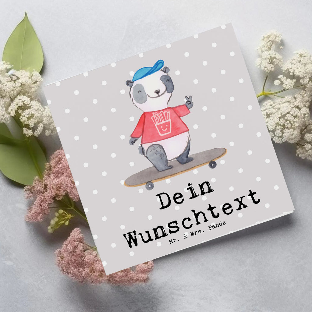 Personalized Deluxe Card panda ride a longboard Grußkarte mit persönlichen Nachrichten, Grußkarte mit Namen, Personalisiertere Klappkarte, Personalisierte Grußkarte, Personalisierte Geburtstagskarte, Grußkarten personalisiert, Personalisierte Karte, Personalisierte Hochzeitskarte, Grußkarte selber drucken, Grußkarte selbst gestalten, Grußkarte als Geldgeschenk, Personalisierte Glückwunschkarte, Personalisierte Einladungskarte, Geschenk, Sport, Sportart, Hobby, Schenken, Danke, Dankeschön, Auszeichnung, Gewinn, Sportler, Skaten, Longboard fahren