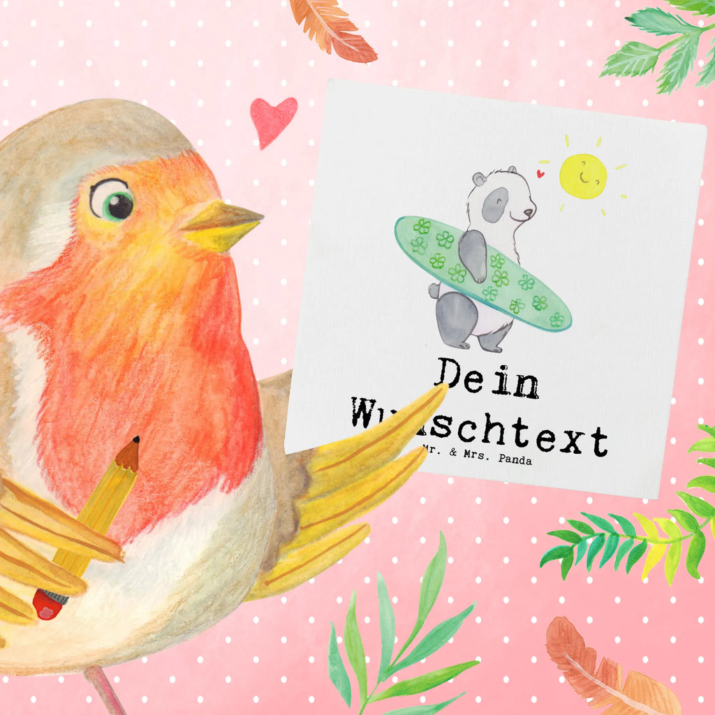 Personalized Deluxe Card panda surfing Personalisierte Geburtstagskarte, Personalisierte Einladungskarte, Grußkarten personalisiert, Personalisierte Grußkarte, Personalisierte Hochzeitskarte, Grußkarte mit persönlichen Nachrichten, Grußkarte selber drucken, Personalisiertere Klappkarte, Grußkarte selbst gestalten, Personalisierte Karte, Grußkarte mit Namen, Personalisierte Glückwunschkarte, Grußkarte als Geldgeschenk, Geschenk, Sport, Sportart, Hobby, Schenken, Danke, Dankeschön, Auszeichnung, Gewinn, Sportler, Surfen, Wellenreiten, Surfschule