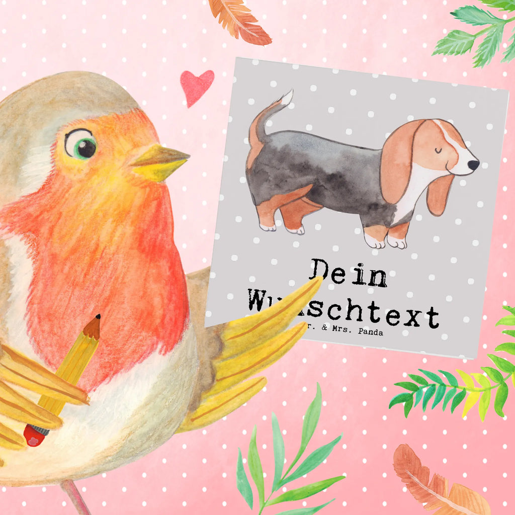 Personalized Deluxe Card Basset Hound Lifesaver Personalisierte Grußkarte, Personalisierte Glückwunschkarte, Grußkarte mit Namen, Personalisierte Einladungskarte, Personalisierte Karte, Grußkarte selber drucken, Grußkarte selbst gestalten, Grußkarte als Geldgeschenk, Personalisierte Geburtstagskarte, Grußkarte mit persönlichen Nachrichten, Personalisiertere Klappkarte, Personalisierte Hochzeitskarte, Grußkarten personalisiert, Hund, Hunderasse, Rassehund, Hundebesitzer, Geschenk, Tierfreund, Schenken, Welpe, Basset Hound, Basset