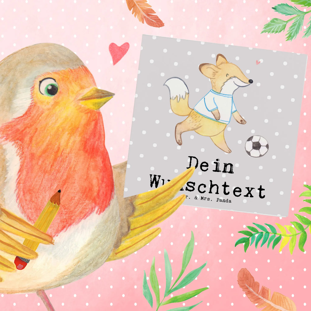 Personalized Deluxe Card Fox play soccer Grußkarte mit Namen, Personalisiertere Klappkarte, Grußkarte selber drucken, Personalisierte Karte, Grußkarten personalisiert, Personalisierte Einladungskarte, Grußkarte selbst gestalten, Grußkarte mit persönlichen Nachrichten, Personalisierte Glückwunschkarte, Personalisierte Grußkarte, Grußkarte als Geldgeschenk, Personalisierte Hochzeitskarte, Personalisierte Geburtstagskarte, Geschenk, Sport, Sportart, Hobby, Schenken, Danke, Dankeschön, Auszeichnung, Gewinn, Sportler, Punktspiele, Fußball, Fußballtraining, Fußball spielen, Fußball Turnier, Fußballverein, Fußballmannschaft