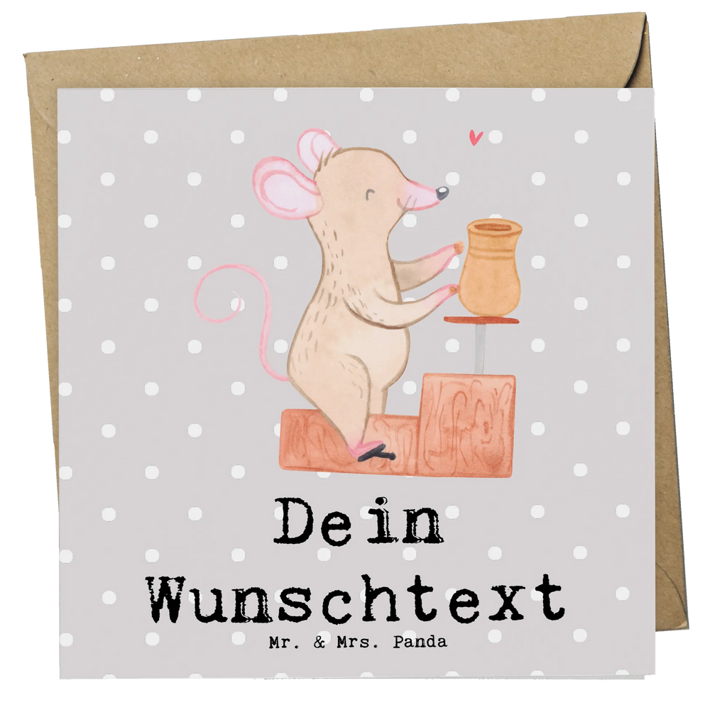 Personalized Deluxe Card Mouse pottery Personalisierte Hochzeitskarte, Personalisierte Geburtstagskarte, Grußkarten personalisiert, Grußkarte mit persönlichen Nachrichten, Personalisierte Grußkarte, Personalisierte Einladungskarte, Grußkarte selber drucken, Grußkarte mit Namen, Personalisierte Karte, Personalisiertere Klappkarte, Grußkarte als Geldgeschenk, Personalisierte Glückwunschkarte, Grußkarte selbst gestalten, Geschenk, Sport, Sportart, Hobby, Schenken, Danke, Dankeschön, Auszeichnung, Gewinn, Sportler, Töpferkurs, Töpfern, Töpferei