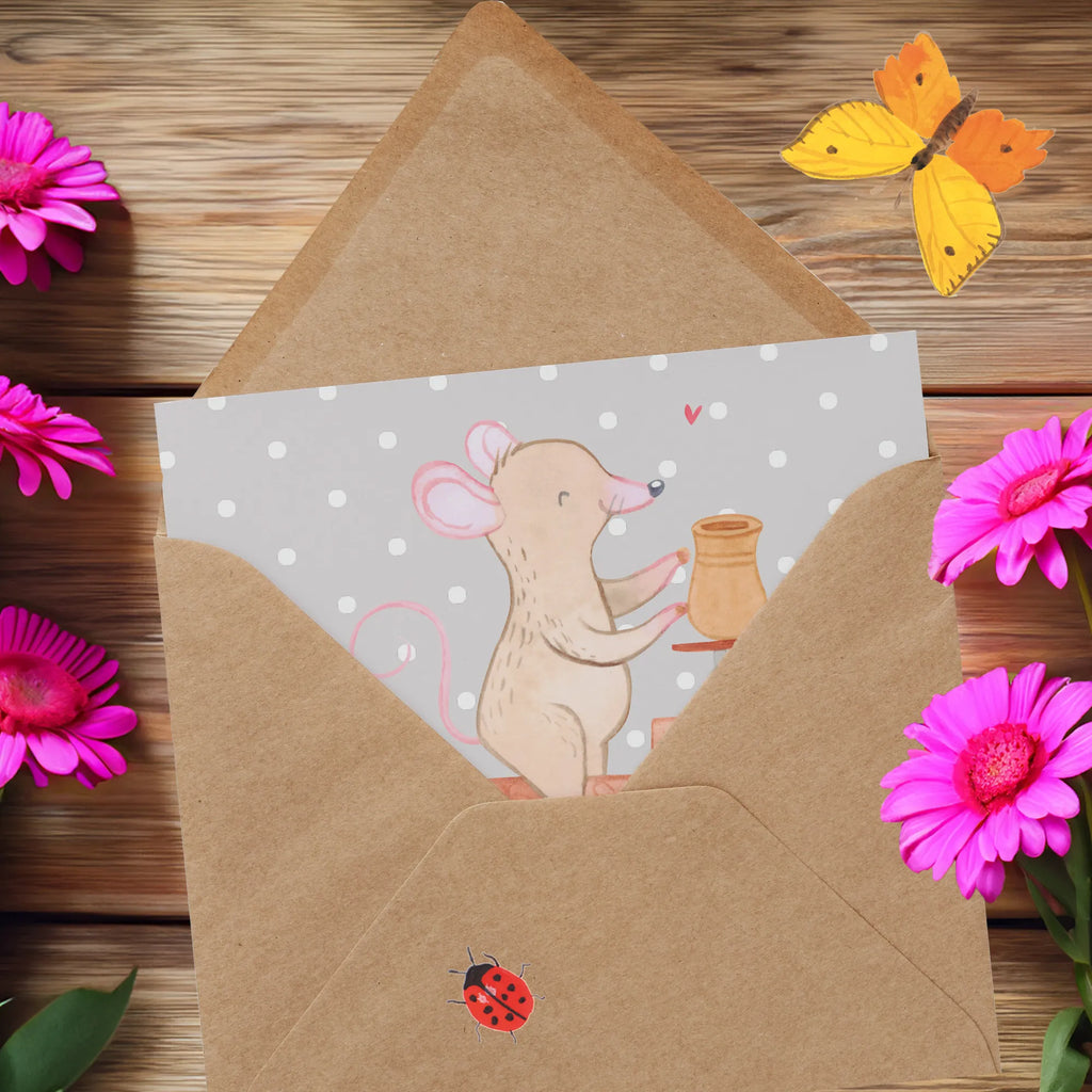 Personalized Deluxe Card Mouse pottery Personalisierte Hochzeitskarte, Personalisierte Geburtstagskarte, Grußkarten personalisiert, Grußkarte mit persönlichen Nachrichten, Personalisierte Grußkarte, Personalisierte Einladungskarte, Grußkarte selber drucken, Grußkarte mit Namen, Personalisierte Karte, Personalisiertere Klappkarte, Grußkarte als Geldgeschenk, Personalisierte Glückwunschkarte, Grußkarte selbst gestalten, Geschenk, Sport, Sportart, Hobby, Schenken, Danke, Dankeschön, Auszeichnung, Gewinn, Sportler, Töpferkurs, Töpfern, Töpferei