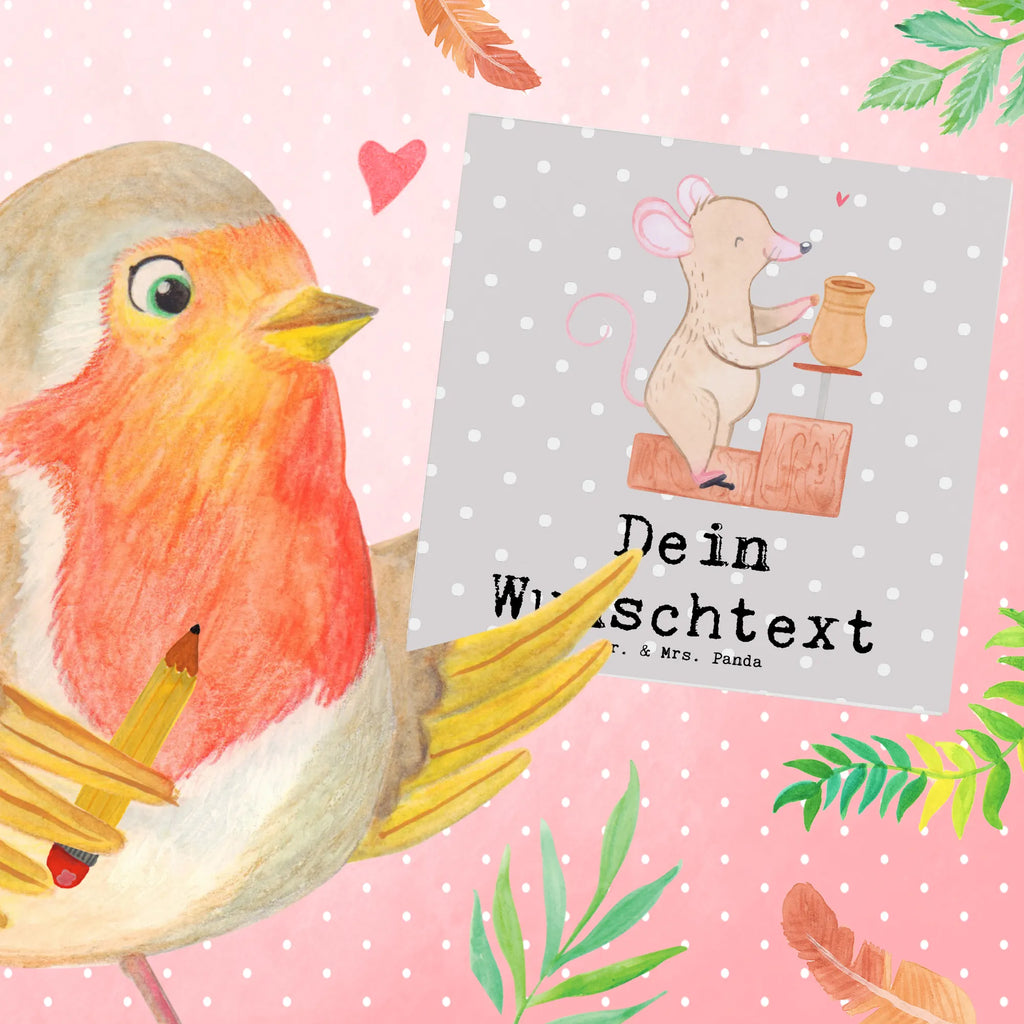 Personalized Deluxe Card Mouse pottery Personalisierte Hochzeitskarte, Personalisierte Geburtstagskarte, Grußkarten personalisiert, Grußkarte mit persönlichen Nachrichten, Personalisierte Grußkarte, Personalisierte Einladungskarte, Grußkarte selber drucken, Grußkarte mit Namen, Personalisierte Karte, Personalisiertere Klappkarte, Grußkarte als Geldgeschenk, Personalisierte Glückwunschkarte, Grußkarte selbst gestalten, Geschenk, Sport, Sportart, Hobby, Schenken, Danke, Dankeschön, Auszeichnung, Gewinn, Sportler, Töpferkurs, Töpfern, Töpferei
