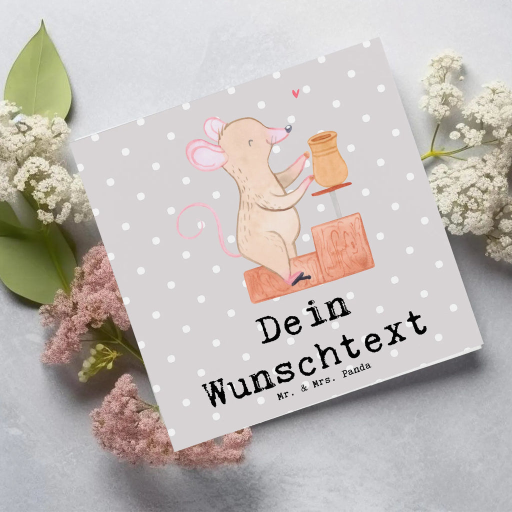 Personalized Deluxe Card Mouse pottery Personalisierte Hochzeitskarte, Personalisierte Geburtstagskarte, Grußkarten personalisiert, Grußkarte mit persönlichen Nachrichten, Personalisierte Grußkarte, Personalisierte Einladungskarte, Grußkarte selber drucken, Grußkarte mit Namen, Personalisierte Karte, Personalisiertere Klappkarte, Grußkarte als Geldgeschenk, Personalisierte Glückwunschkarte, Grußkarte selbst gestalten, Geschenk, Sport, Sportart, Hobby, Schenken, Danke, Dankeschön, Auszeichnung, Gewinn, Sportler, Töpferkurs, Töpfern, Töpferei