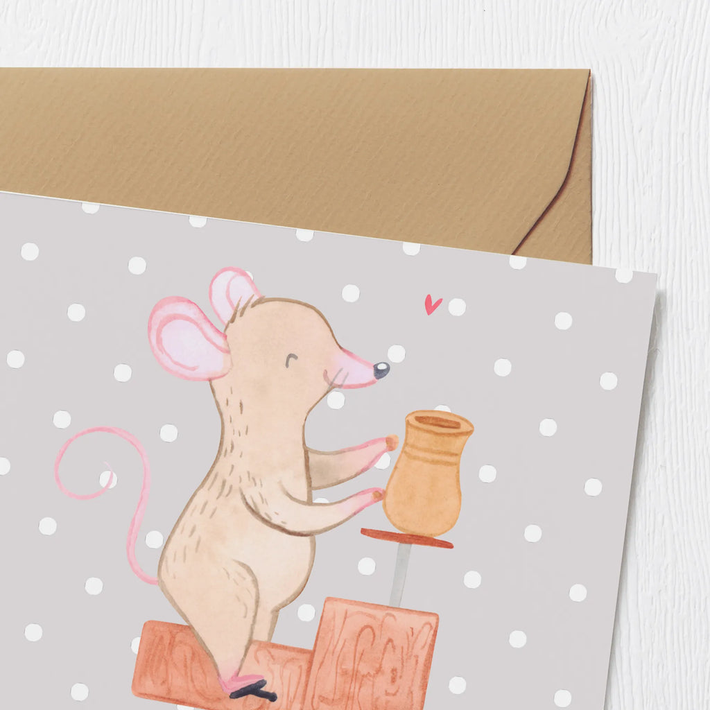 Personalized Deluxe Card Mouse pottery Personalisierte Hochzeitskarte, Personalisierte Geburtstagskarte, Grußkarten personalisiert, Grußkarte mit persönlichen Nachrichten, Personalisierte Grußkarte, Personalisierte Einladungskarte, Grußkarte selber drucken, Grußkarte mit Namen, Personalisierte Karte, Personalisiertere Klappkarte, Grußkarte als Geldgeschenk, Personalisierte Glückwunschkarte, Grußkarte selbst gestalten, Geschenk, Sport, Sportart, Hobby, Schenken, Danke, Dankeschön, Auszeichnung, Gewinn, Sportler, Töpferkurs, Töpfern, Töpferei
