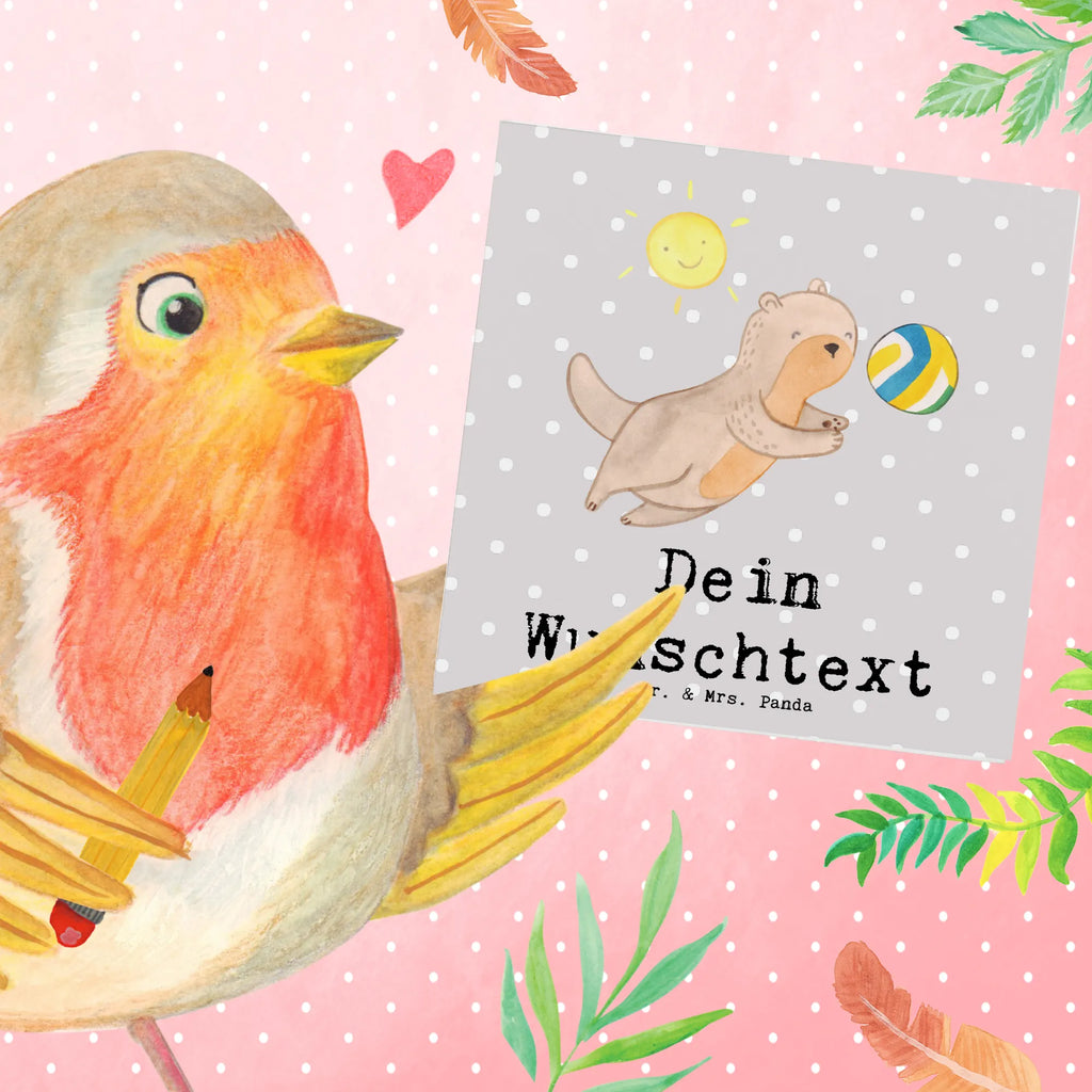 Personalized Deluxe Card otter beach volleyball Grußkarte selbst gestalten, Grußkarten personalisiert, Personalisierte Geburtstagskarte, Personalisierte Grußkarte, Personalisiertere Klappkarte, Personalisierte Einladungskarte, Personalisierte Karte, Personalisierte Hochzeitskarte, Grußkarte selber drucken, Grußkarte mit Namen, Personalisierte Glückwunschkarte, Grußkarte als Geldgeschenk, Grußkarte mit persönlichen Nachrichten, Geschenk, Sport, Sportart, Hobby, Schenken, Danke, Dankeschön, Auszeichnung, Gewinn, Sportler, Volleyball, Beachvolleyball, Volleyballturnier, Ballsport