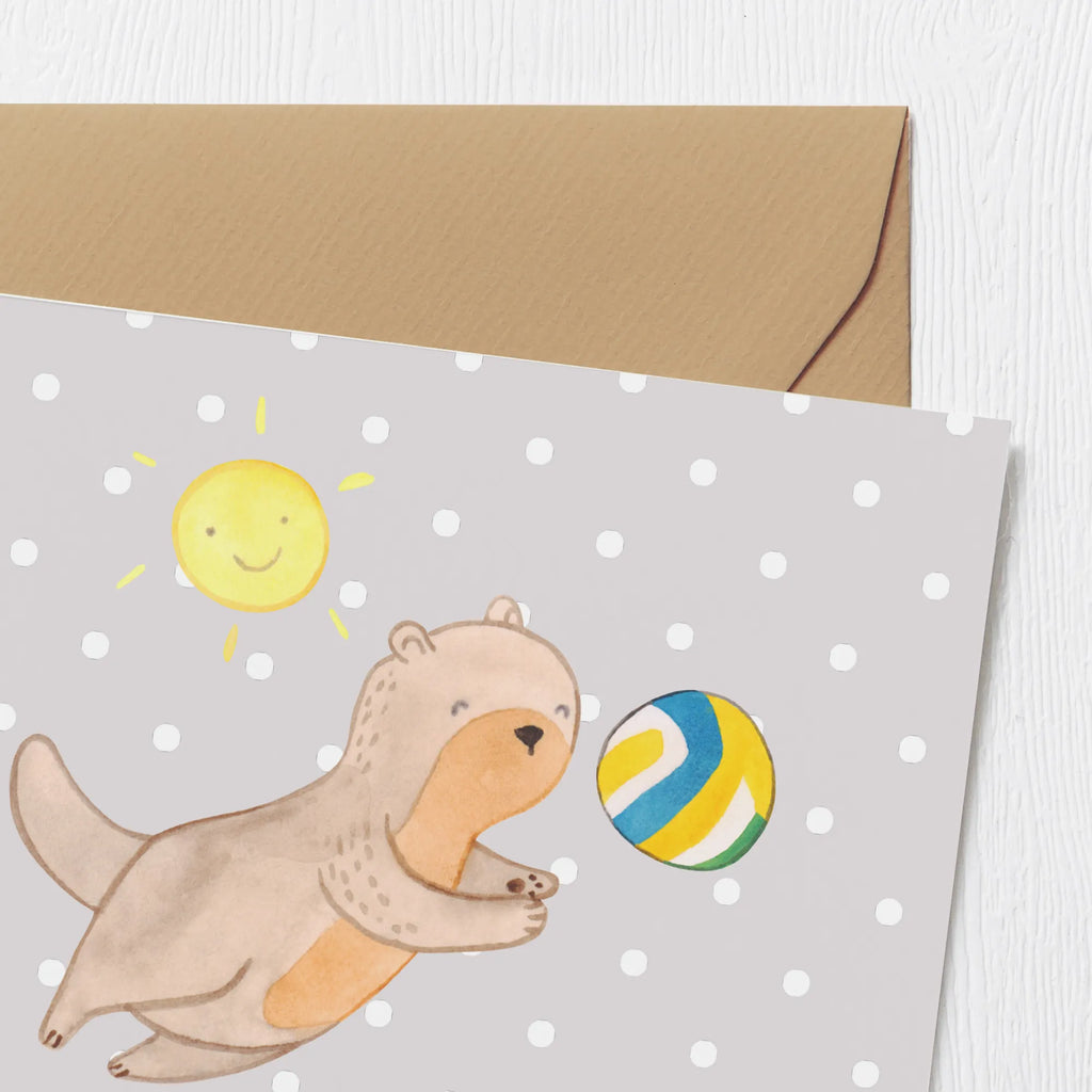 Personalized Deluxe Card otter beach volleyball Grußkarte selbst gestalten, Grußkarten personalisiert, Personalisierte Geburtstagskarte, Personalisierte Grußkarte, Personalisiertere Klappkarte, Personalisierte Einladungskarte, Personalisierte Karte, Personalisierte Hochzeitskarte, Grußkarte selber drucken, Grußkarte mit Namen, Personalisierte Glückwunschkarte, Grußkarte als Geldgeschenk, Grußkarte mit persönlichen Nachrichten, Geschenk, Sport, Sportart, Hobby, Schenken, Danke, Dankeschön, Auszeichnung, Gewinn, Sportler, Volleyball, Beachvolleyball, Volleyballturnier, Ballsport