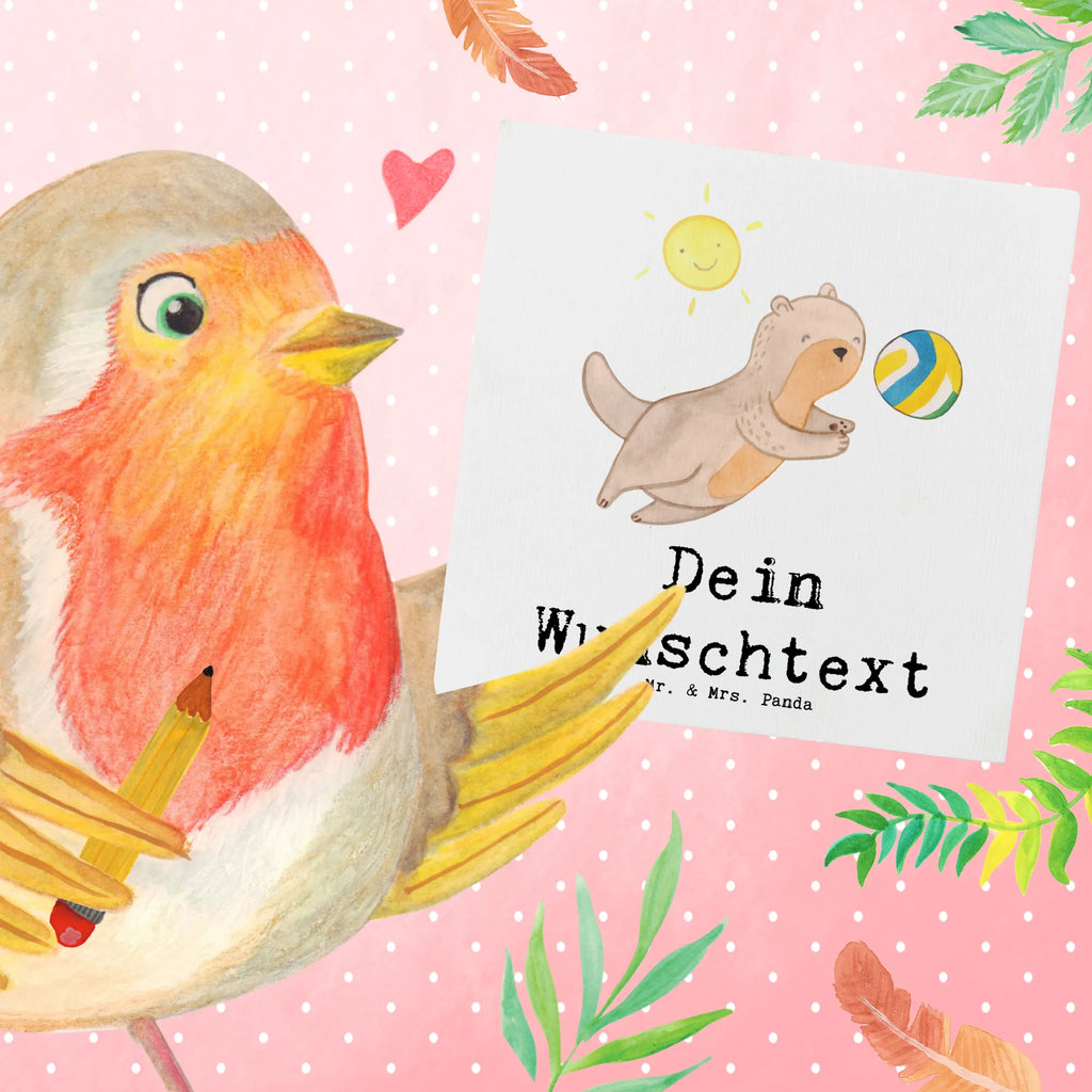 Personalized Deluxe Card otter beach volleyball Grußkarte selbst gestalten, Grußkarten personalisiert, Personalisierte Geburtstagskarte, Personalisierte Grußkarte, Personalisiertere Klappkarte, Personalisierte Einladungskarte, Personalisierte Karte, Personalisierte Hochzeitskarte, Grußkarte selber drucken, Grußkarte mit Namen, Personalisierte Glückwunschkarte, Grußkarte als Geldgeschenk, Grußkarte mit persönlichen Nachrichten, Geschenk, Sport, Sportart, Hobby, Schenken, Danke, Dankeschön, Auszeichnung, Gewinn, Sportler, Volleyball, Beachvolleyball, Volleyballturnier, Ballsport