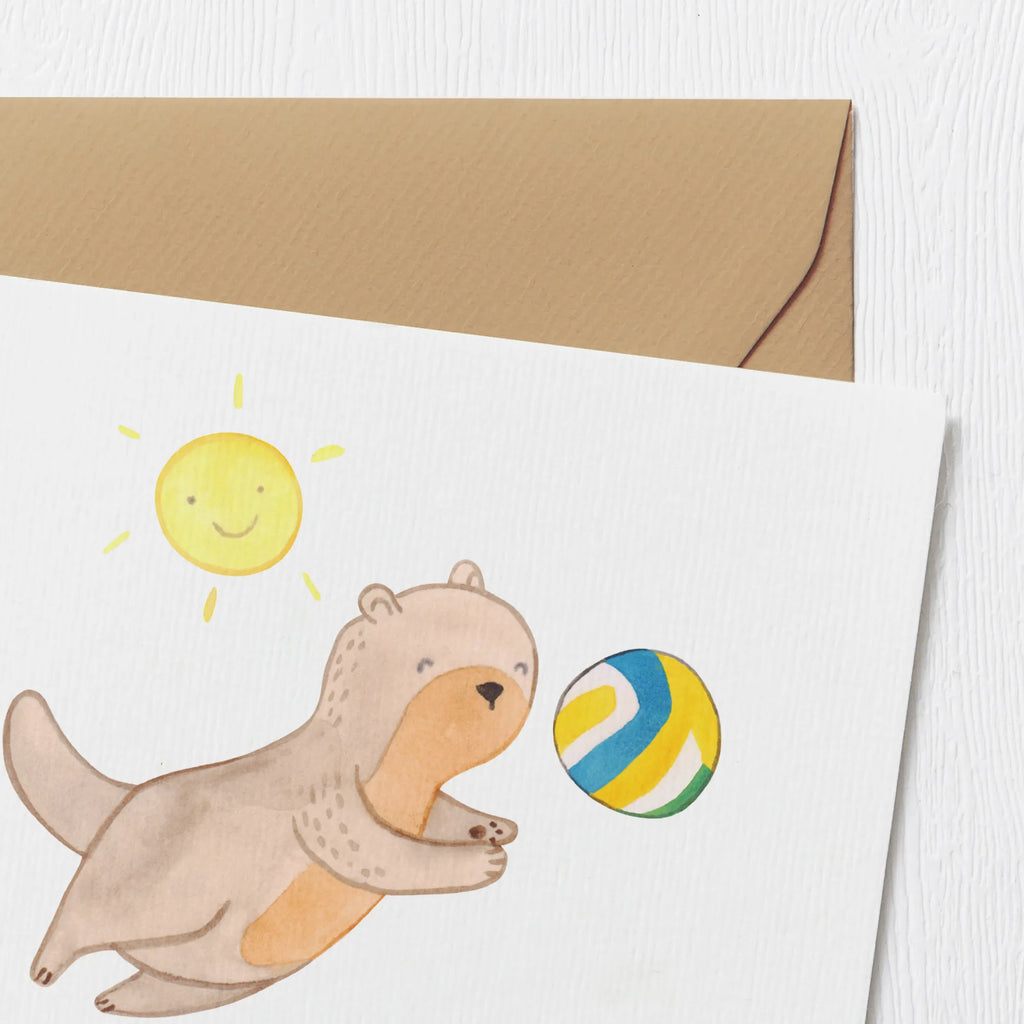 Personalized Deluxe Card otter beach volleyball Grußkarte selbst gestalten, Grußkarten personalisiert, Personalisierte Geburtstagskarte, Personalisierte Grußkarte, Personalisiertere Klappkarte, Personalisierte Einladungskarte, Personalisierte Karte, Personalisierte Hochzeitskarte, Grußkarte selber drucken, Grußkarte mit Namen, Personalisierte Glückwunschkarte, Grußkarte als Geldgeschenk, Grußkarte mit persönlichen Nachrichten, Geschenk, Sport, Sportart, Hobby, Schenken, Danke, Dankeschön, Auszeichnung, Gewinn, Sportler, Volleyball, Beachvolleyball, Volleyballturnier, Ballsport