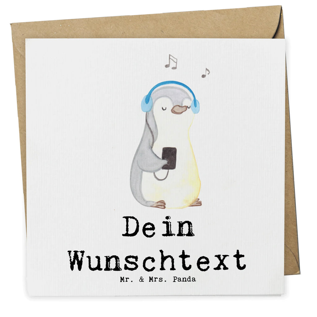 Personalized Deluxe Card penguin listen to music Grußkarten personalisiert, Grußkarte mit Namen, Personalisierte Hochzeitskarte, Personalisiertere Klappkarte, Grußkarte als Geldgeschenk, Personalisierte Karte, Personalisierte Geburtstagskarte, Personalisierte Grußkarte, Grußkarte selber drucken, Grußkarte selbst gestalten, Personalisierte Glückwunschkarte, Grußkarte mit persönlichen Nachrichten, Personalisierte Einladungskarte, Geschenk, Sport, Sportart, Hobby, Schenken, Danke, Dankeschön, Auszeichnung, Gewinn, Sportler, Lieblingssong, Musik hören