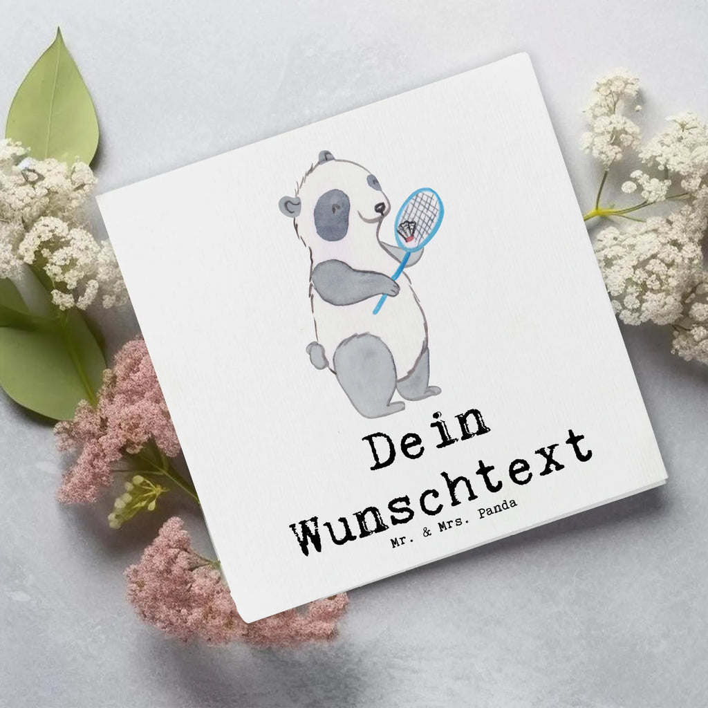 Personalized Deluxe Card panda badminton Grußkarte mit Namen, Personalisierte Grußkarte, Grußkarten personalisiert, Grußkarte als Geldgeschenk, Grußkarte mit persönlichen Nachrichten, Personalisierte Einladungskarte, Personalisierte Geburtstagskarte, Personalisierte Hochzeitskarte, Grußkarte selbst gestalten, Personalisiertere Klappkarte, Personalisierte Glückwunschkarte, Personalisierte Karte, Grußkarte selber drucken, Geschenk, Sport, Sportart, Hobby, Schenken, Danke, Dankeschön, Auszeichnung, Gewinn, Sportler, Badminton, Badminton spielen
