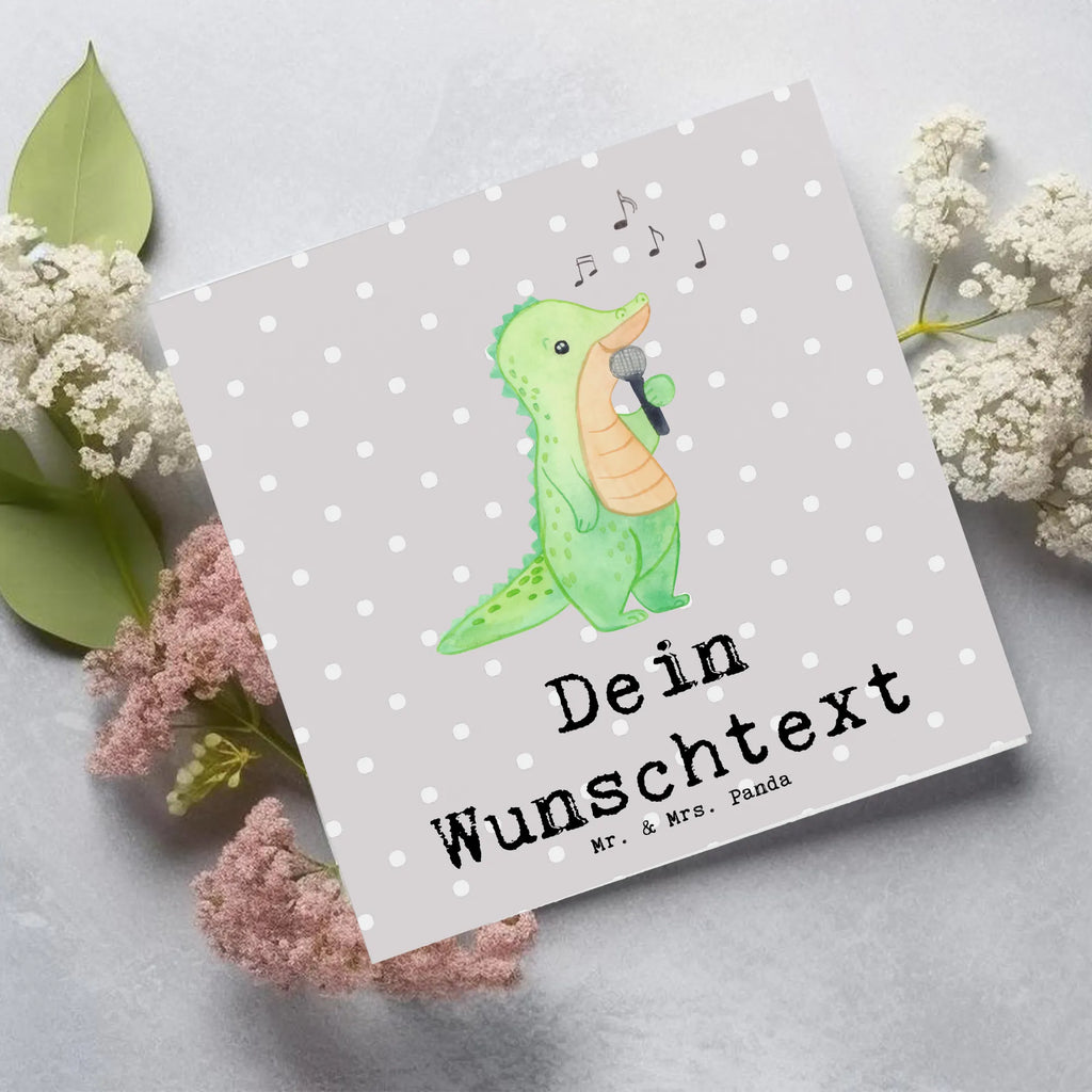 Personalized Deluxe Card crocodile To sing Grußkarte als Geldgeschenk, Grußkarte mit Namen, Grußkarte selbst gestalten, Personalisierte Geburtstagskarte, Personalisiertere Klappkarte, Personalisierte Einladungskarte, Grußkarten personalisiert, Personalisierte Karte, Personalisierte Glückwunschkarte, Grußkarte mit persönlichen Nachrichten, Grußkarte selber drucken, Personalisierte Grußkarte, Personalisierte Hochzeitskarte, Geschenk, Sport, Sportart, Hobby, Schenken, Danke, Dankeschön, Auszeichnung, Gewinn, Sportler, Gesang, Live Auftritt, Hobbysänger, Singen, Band