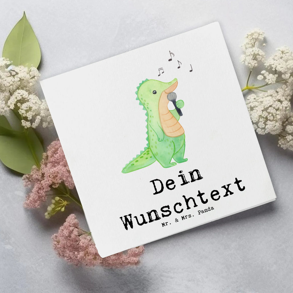 Personalized Deluxe Card crocodile To sing Grußkarte als Geldgeschenk, Grußkarte mit Namen, Grußkarte selbst gestalten, Personalisierte Geburtstagskarte, Personalisiertere Klappkarte, Personalisierte Einladungskarte, Grußkarten personalisiert, Personalisierte Karte, Personalisierte Glückwunschkarte, Grußkarte mit persönlichen Nachrichten, Grußkarte selber drucken, Personalisierte Grußkarte, Personalisierte Hochzeitskarte, Geschenk, Sport, Sportart, Hobby, Schenken, Danke, Dankeschön, Auszeichnung, Gewinn, Sportler, Gesang, Live Auftritt, Hobbysänger, Singen, Band