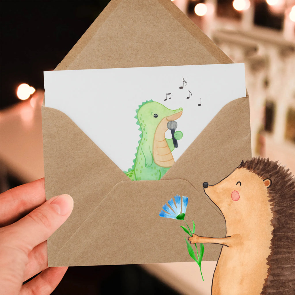 Personalized Deluxe Card crocodile To sing Grußkarte als Geldgeschenk, Grußkarte mit Namen, Grußkarte selbst gestalten, Personalisierte Geburtstagskarte, Personalisiertere Klappkarte, Personalisierte Einladungskarte, Grußkarten personalisiert, Personalisierte Karte, Personalisierte Glückwunschkarte, Grußkarte mit persönlichen Nachrichten, Grußkarte selber drucken, Personalisierte Grußkarte, Personalisierte Hochzeitskarte, Geschenk, Sport, Sportart, Hobby, Schenken, Danke, Dankeschön, Auszeichnung, Gewinn, Sportler, Gesang, Live Auftritt, Hobbysänger, Singen, Band