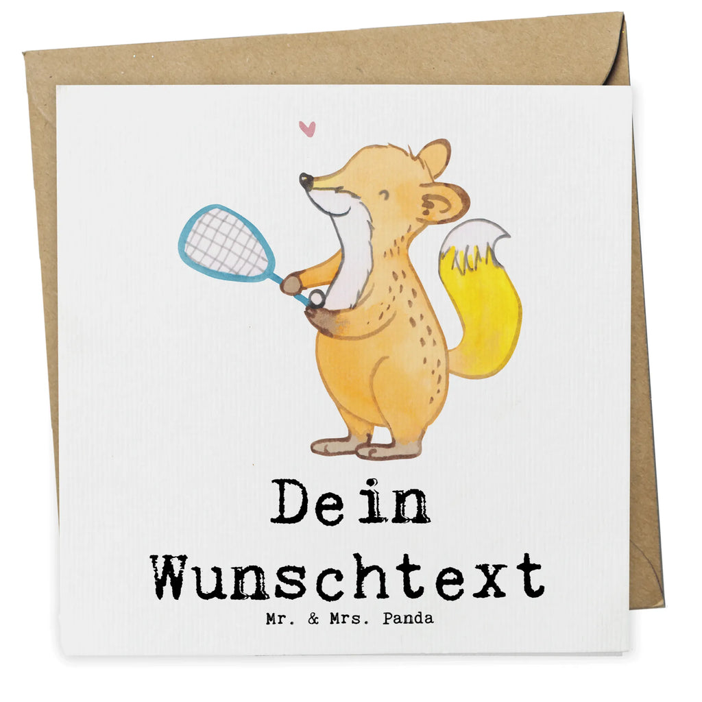 Personalized Deluxe Card Fox playing squash Grußkarte selbst gestalten, Grußkarte selber drucken, Personalisiertere Klappkarte, Personalisierte Glückwunschkarte, Personalisierte Hochzeitskarte, Grußkarte als Geldgeschenk, Personalisierte Karte, Grußkarte mit Namen, Personalisierte Grußkarte, Personalisierte Einladungskarte, Grußkarten personalisiert, Grußkarte mit persönlichen Nachrichten, Personalisierte Geburtstagskarte, Geschenk, Sport, Sportart, Hobby, Schenken, Danke, Dankeschön, Auszeichnung, Gewinn, Sportler, Squash spielen, Ballsport, Squashhalle