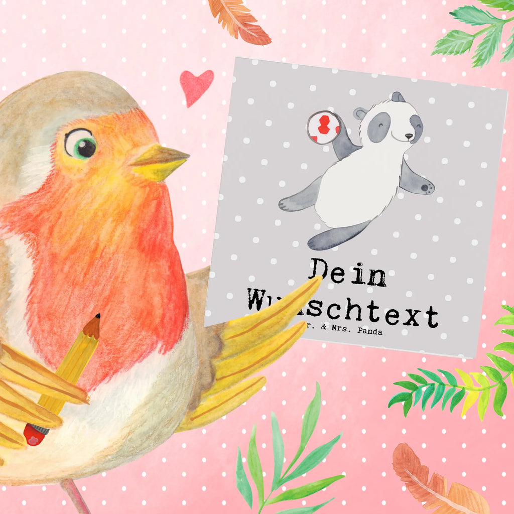 Personalized Deluxe Card panda playing handball Grußkarte als Geldgeschenk, Grußkarten personalisiert, Grußkarte mit Namen, Personalisiertere Klappkarte, Personalisierte Grußkarte, Grußkarte selber drucken, Personalisierte Einladungskarte, Personalisierte Glückwunschkarte, Personalisierte Geburtstagskarte, Personalisierte Hochzeitskarte, Grußkarte mit persönlichen Nachrichten, Personalisierte Karte, Grußkarte selbst gestalten, Geschenk, Sport, Sportart, Hobby, Schenken, Danke, Dankeschön, Auszeichnung, Gewinn, Sportler, Handball spielen, Handball Turnier, Handball Verein, Handball Club
