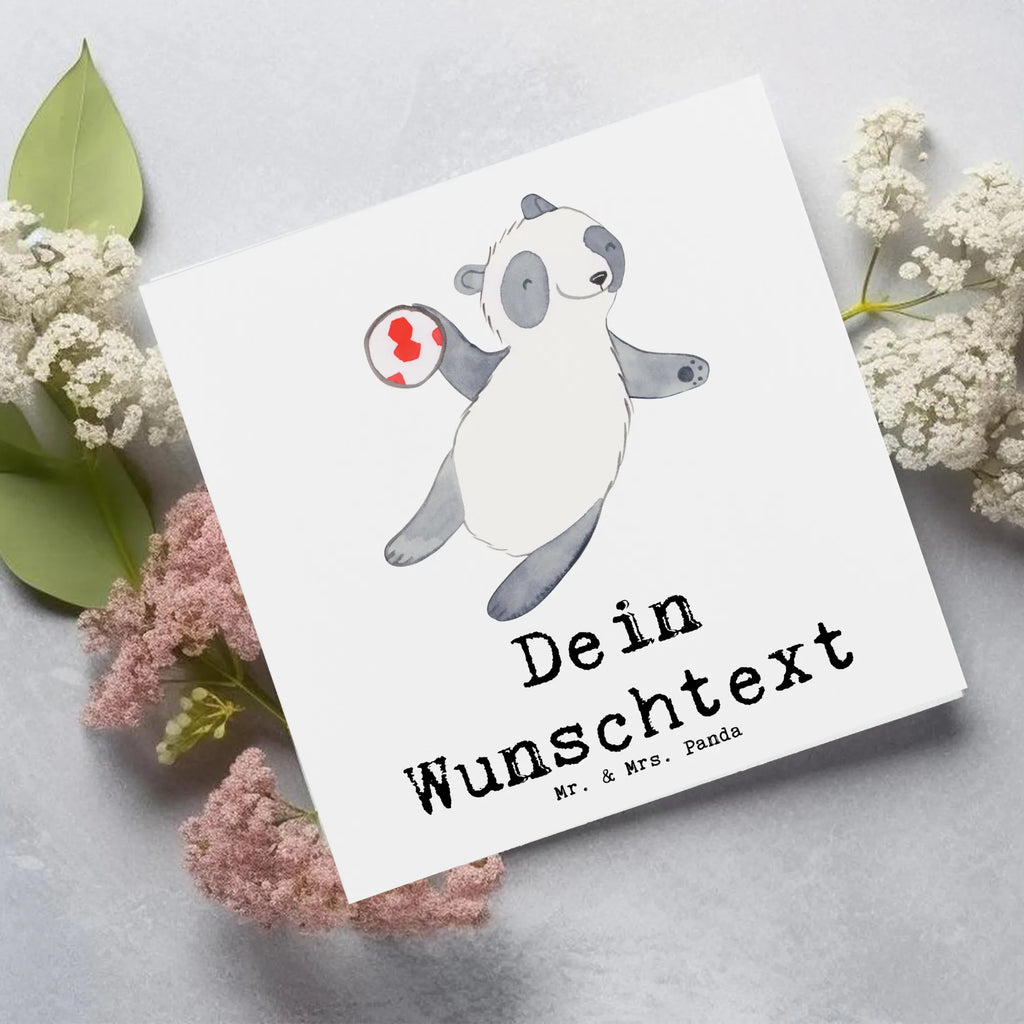 Personalized Deluxe Card panda playing handball Grußkarte als Geldgeschenk, Grußkarten personalisiert, Grußkarte mit Namen, Personalisiertere Klappkarte, Personalisierte Grußkarte, Grußkarte selber drucken, Personalisierte Einladungskarte, Personalisierte Glückwunschkarte, Personalisierte Geburtstagskarte, Personalisierte Hochzeitskarte, Grußkarte mit persönlichen Nachrichten, Personalisierte Karte, Grußkarte selbst gestalten, Geschenk, Sport, Sportart, Hobby, Schenken, Danke, Dankeschön, Auszeichnung, Gewinn, Sportler, Handball spielen, Handball Turnier, Handball Verein, Handball Club