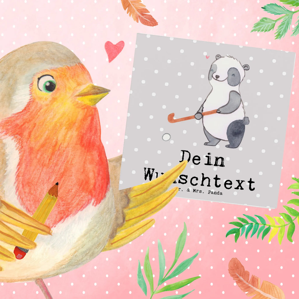 Personalized Deluxe Card panda play hockey Grußkarte mit Namen, Personalisierte Karte, Personalisierte Geburtstagskarte, Personalisierte Grußkarte, Grußkarte als Geldgeschenk, Grußkarten personalisiert, Grußkarte selber drucken, Personalisiertere Klappkarte, Personalisierte Hochzeitskarte, Grußkarte selbst gestalten, Personalisierte Einladungskarte, Personalisierte Glückwunschkarte, Grußkarte mit persönlichen Nachrichten, Geschenk, Sport, Sportart, Hobby, Schenken, Danke, Dankeschön, Auszeichnung, Gewinn, Sportler, Feldhockey, Hockey Verein, Hockey spielen, Hockeyschläger