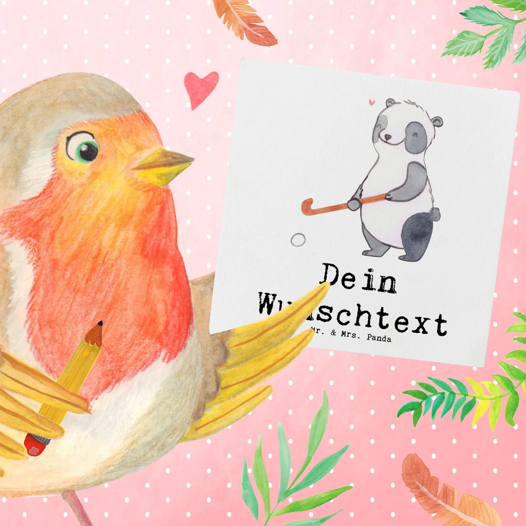 Personalized Deluxe Card panda play hockey Grußkarte mit Namen, Personalisierte Karte, Personalisierte Geburtstagskarte, Personalisierte Grußkarte, Grußkarte als Geldgeschenk, Grußkarten personalisiert, Grußkarte selber drucken, Personalisiertere Klappkarte, Personalisierte Hochzeitskarte, Grußkarte selbst gestalten, Personalisierte Einladungskarte, Personalisierte Glückwunschkarte, Grußkarte mit persönlichen Nachrichten, Geschenk, Sport, Sportart, Hobby, Schenken, Danke, Dankeschön, Auszeichnung, Gewinn, Sportler, Feldhockey, Hockey Verein, Hockey spielen, Hockeyschläger