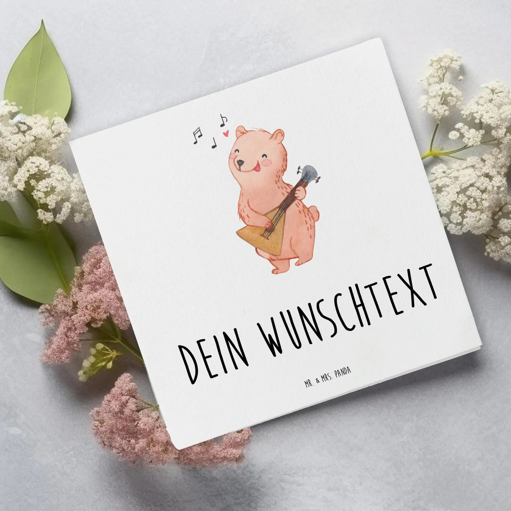 Personalized Deluxe Card Bear Balalaika Grußkarte selber drucken, Grußkarten personalisiert, Personalisierte Hochzeitskarte, Grußkarte selbst gestalten, Personalisierte Glückwunschkarte, Personalisierte Grußkarte, Personalisierte Karte, Grußkarte mit Namen, Grußkarte mit persönlichen Nachrichten, Personalisierte Geburtstagskarte, Personalisiertere Klappkarte, Personalisierte Einladungskarte, Grußkarte als Geldgeschenk, Instrumente, Geschenke Musiker, Musikliebhaber, Laute, Balalaika, Saiteninstrument, Bär, Zupfinstrument