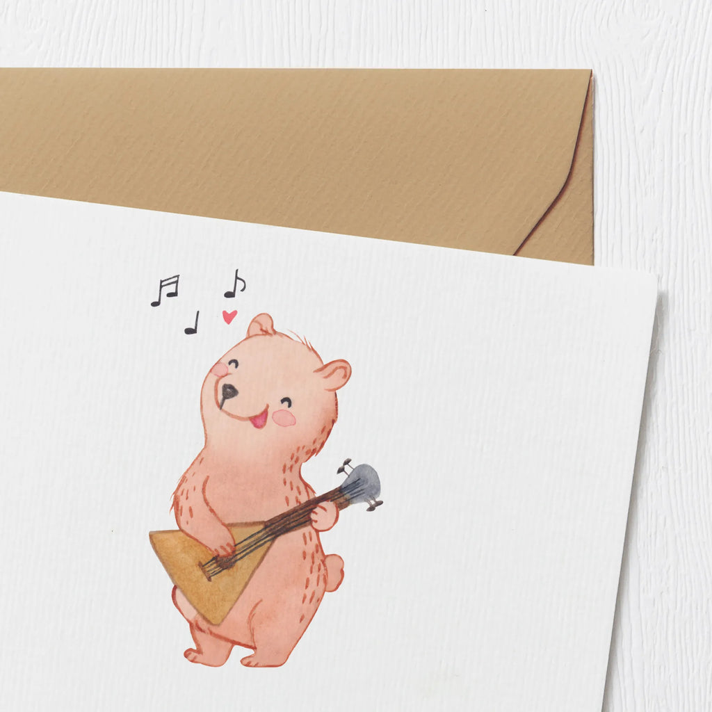 Personalized Deluxe Card Bear Balalaika Grußkarte selber drucken, Grußkarten personalisiert, Personalisierte Hochzeitskarte, Grußkarte selbst gestalten, Personalisierte Glückwunschkarte, Personalisierte Grußkarte, Personalisierte Karte, Grußkarte mit Namen, Grußkarte mit persönlichen Nachrichten, Personalisierte Geburtstagskarte, Personalisiertere Klappkarte, Personalisierte Einladungskarte, Grußkarte als Geldgeschenk, Instrumente, Geschenke Musiker, Musikliebhaber, Laute, Balalaika, Saiteninstrument, Bär, Zupfinstrument