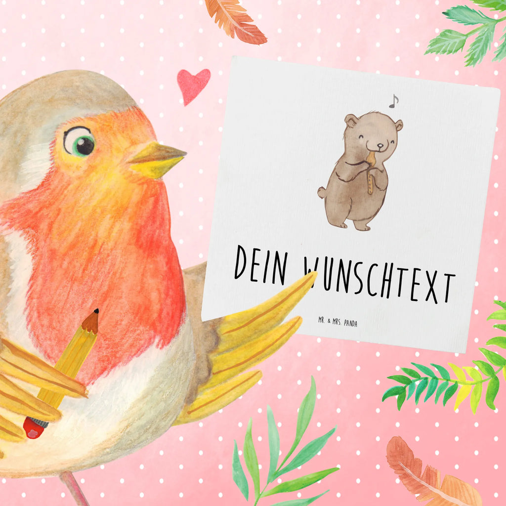 Personalized Deluxe Card Bear recorder Grußkarte selber drucken, Personalisierte Karte, Personalisierte Hochzeitskarte, Personalisierte Grußkarte, Personalisierte Einladungskarte, Grußkarte mit persönlichen Nachrichten, Personalisierte Glückwunschkarte, Personalisiertere Klappkarte, Grußkarten personalisiert, Grußkarte als Geldgeschenk, Grußkarte mit Namen, Grußkarte selbst gestalten, Personalisierte Geburtstagskarte, Instrumente, Geschenke Musiker, Musikliebhaber, Bär, Flöte, Blockflöte, Blasinstrument, Ensemble, Früherziehung