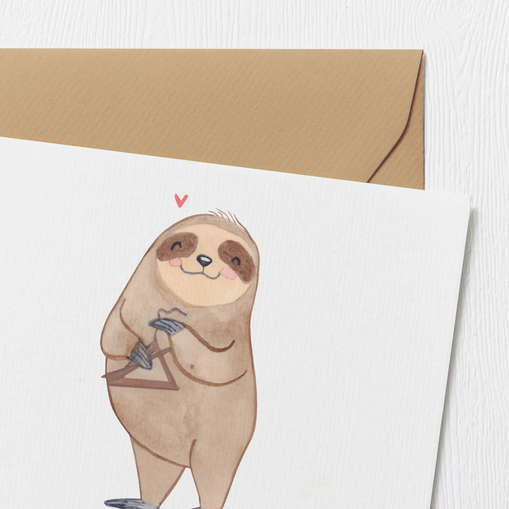 Personalisierte Deluxe Karte Faultier Triangel Grußkarte als Geldgeschenk, Grußkarte mit Namen, Personalisierte Glückwunschkarte, Grußkarte selber drucken, Grußkarten personalisiert, Grußkarte selbst gestalten, Personalisierte Hochzeitskarte, Personalisierte Einladungskarte, Personalisierte Grußkarte, Personalisierte Karte, Personalisierte Geburtstagskarte, Grußkarte mit persönlichen Nachrichten, Personalisiertere Klappkarte, Instrumente, Geschenke Musiker, Musikliebhaber, Rhythmus, Orff-Instrument, Schlaginstrument, Orchester, Faultier