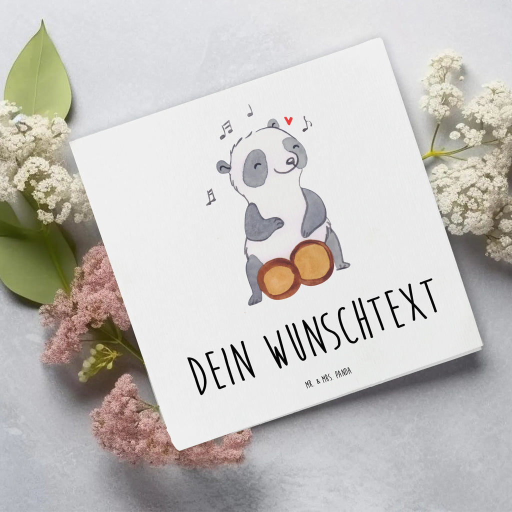 Personalisierte Deluxe Karte Panda Bongos Personalisierte Grußkarte, Grußkarte selbst gestalten, Grußkarte selber drucken, Personalisiertere Klappkarte, Personalisierte Hochzeitskarte, Personalisierte Glückwunschkarte, Grußkarte mit Namen, Personalisierte Geburtstagskarte, Personalisierte Karte, Grußkarten personalisiert, Grußkarte als Geldgeschenk, Personalisierte Einladungskarte, Grußkarte mit persönlichen Nachrichten, Instrumente, Geschenke Musiker, Musikliebhaber, Bongo, Kuba, Trommel, Panda, Rhythmus