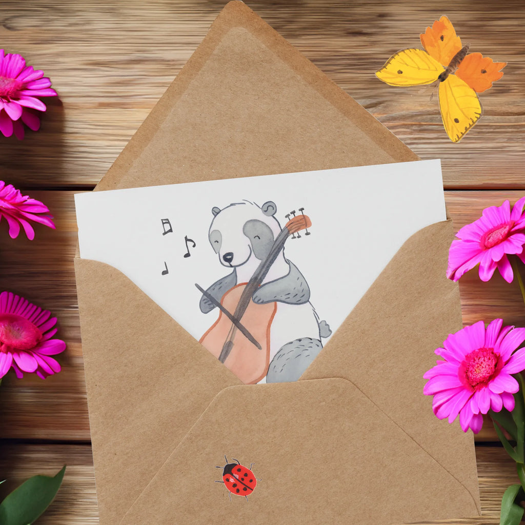 Personalized Deluxe Card Panda Cello Grußkarten personalisiert, Grußkarte selbst gestalten, Personalisiertere Klappkarte, Personalisierte Karte, Personalisierte Geburtstagskarte, Personalisierte Grußkarte, Personalisierte Einladungskarte, Grußkarte mit persönlichen Nachrichten, Grußkarte als Geldgeschenk, Personalisierte Hochzeitskarte, Grußkarte selber drucken, Grußkarte mit Namen, Personalisierte Glückwunschkarte, Instrumente, Geschenke Musiker, Musikliebhaber, Klassik, Panda, Cello, Barock, Orchester, Saiteninstrument, Bogen, Kammermusik, Streicher
