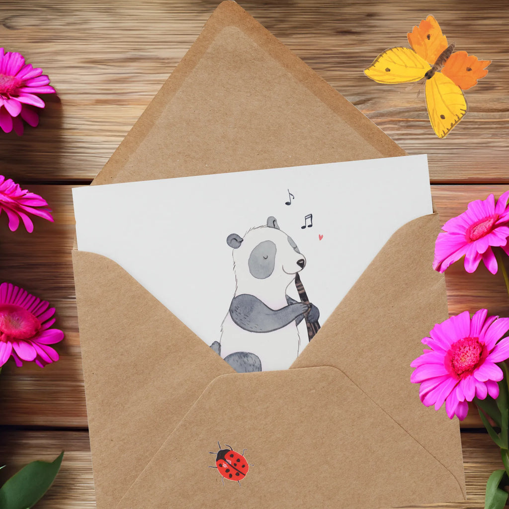 Personalisierte Deluxe Karte Panda Klarinette Personalisiertere Klappkarte, Grußkarte selbst gestalten, Grußkarten personalisiert, Grußkarte als Geldgeschenk, Personalisierte Grußkarte, Grußkarte selber drucken, Personalisierte Geburtstagskarte, Personalisierte Glückwunschkarte, Personalisierte Einladungskarte, Grußkarte mit Namen, Personalisierte Hochzeitskarte, Personalisierte Karte, Grußkarte mit persönlichen Nachrichten, Instrumente, Geschenke Musiker, Musikliebhaber, Holzblasinstrument, Panda, Orchester, Klarinette, Ensemble, Klassik