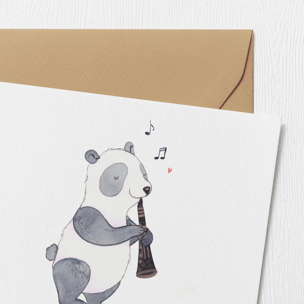 Personalisierte Deluxe Karte Panda Klarinette Personalisiertere Klappkarte, Grußkarte selbst gestalten, Grußkarten personalisiert, Grußkarte als Geldgeschenk, Personalisierte Grußkarte, Grußkarte selber drucken, Personalisierte Geburtstagskarte, Personalisierte Glückwunschkarte, Personalisierte Einladungskarte, Grußkarte mit Namen, Personalisierte Hochzeitskarte, Personalisierte Karte, Grußkarte mit persönlichen Nachrichten, Instrumente, Geschenke Musiker, Musikliebhaber, Holzblasinstrument, Panda, Orchester, Klarinette, Ensemble, Klassik