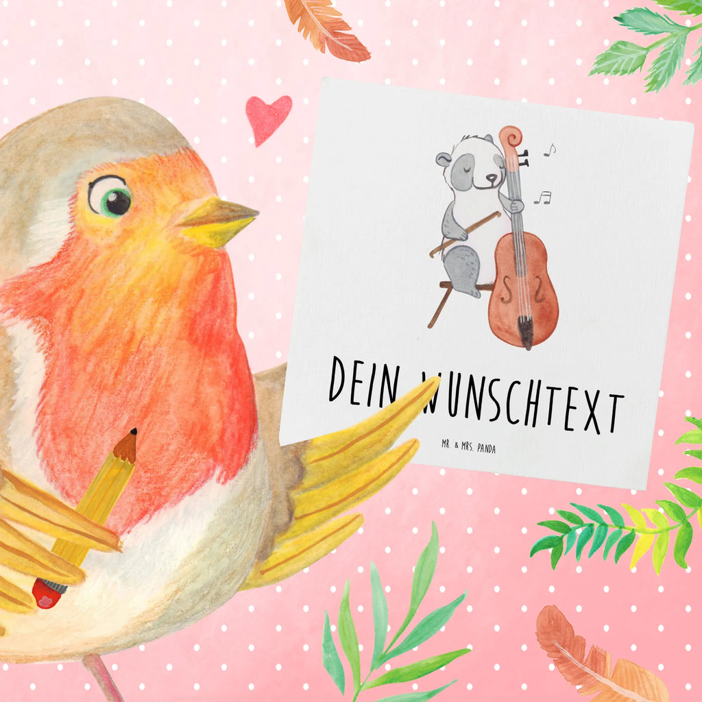 Personalized Deluxe Card Panda Double bass Personalisiertere Klappkarte, Grußkarte mit Namen, Grußkarte selbst gestalten, Grußkarte als Geldgeschenk, Grußkarte mit persönlichen Nachrichten, Personalisierte Glückwunschkarte, Personalisierte Hochzeitskarte, Grußkarte selber drucken, Personalisierte Grußkarte, Personalisierte Geburtstagskarte, Personalisierte Einladungskarte, Personalisierte Karte, Grußkarten personalisiert, Instrumente, Geschenke Musiker, Musikliebhaber, Orchester, Kontrabass, Bassinstrument, Streicher, Panda, Ensemble, Klassik