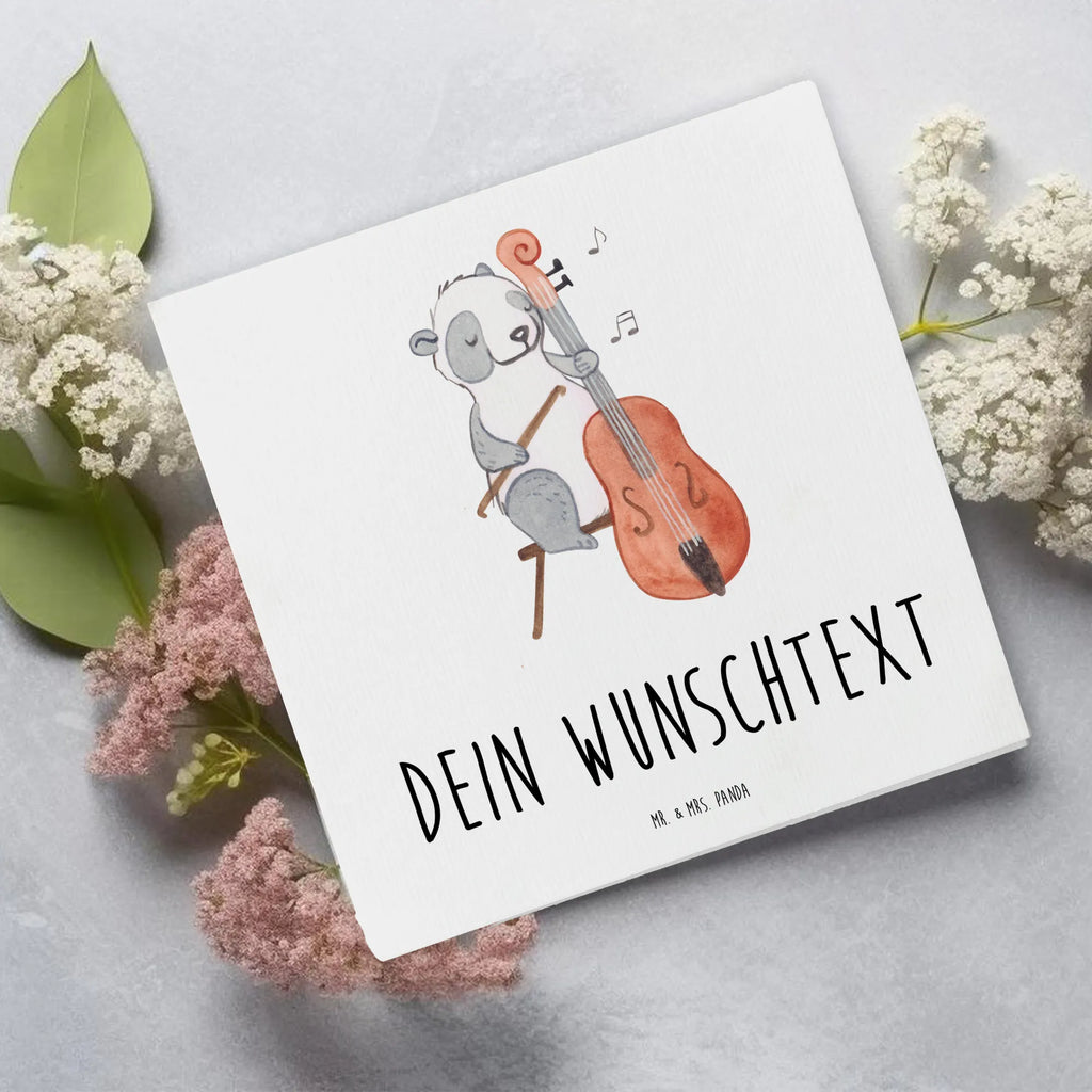Personalized Deluxe Card Panda Double bass Personalisiertere Klappkarte, Grußkarte mit Namen, Grußkarte selbst gestalten, Grußkarte als Geldgeschenk, Grußkarte mit persönlichen Nachrichten, Personalisierte Glückwunschkarte, Personalisierte Hochzeitskarte, Grußkarte selber drucken, Personalisierte Grußkarte, Personalisierte Geburtstagskarte, Personalisierte Einladungskarte, Personalisierte Karte, Grußkarten personalisiert, Instrumente, Geschenke Musiker, Musikliebhaber, Orchester, Kontrabass, Bassinstrument, Streicher, Panda, Ensemble, Klassik