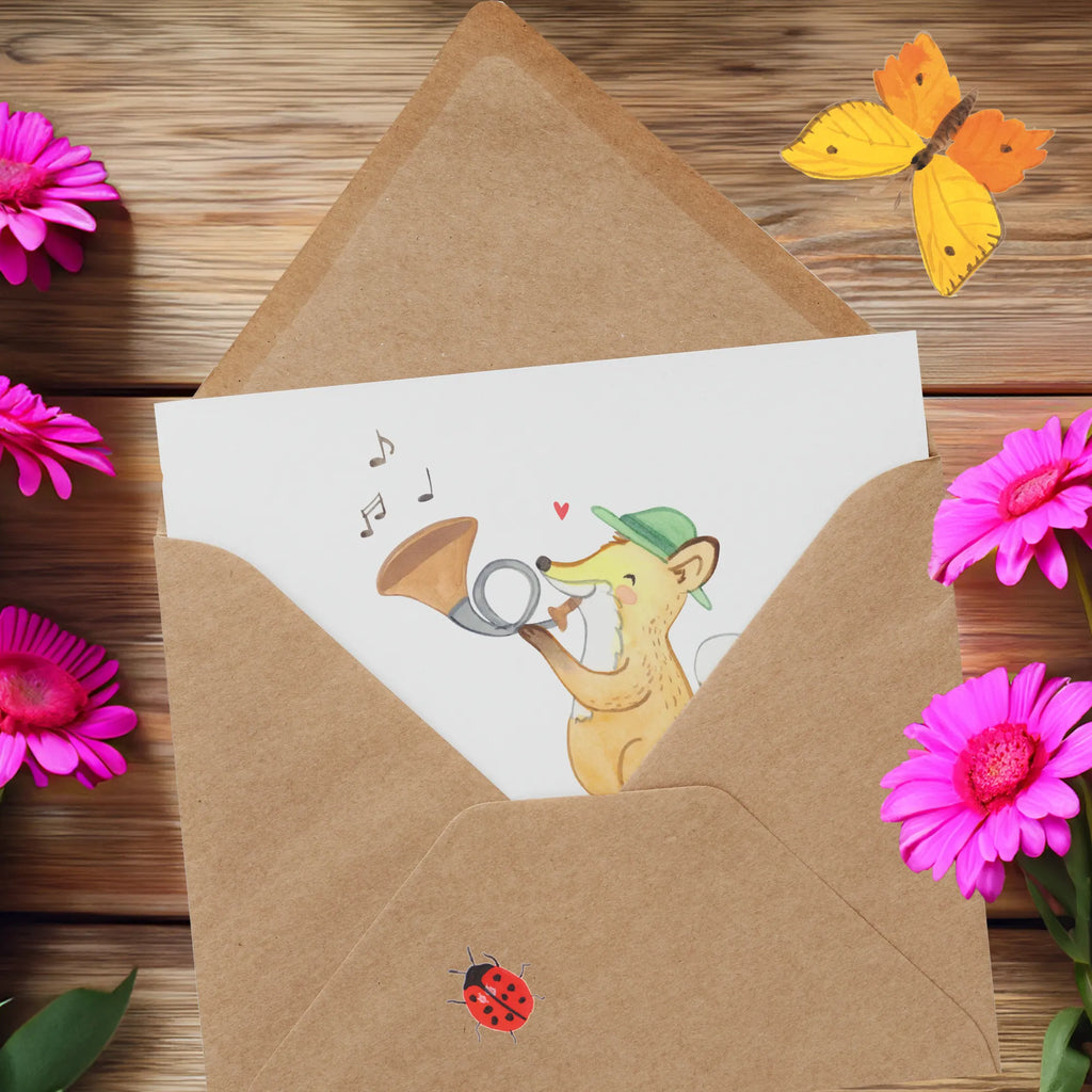 Personalisierte Deluxe Karte Fuchs Jagdhorn Personalisierte Einladungskarte, Personalisierte Grußkarte, Grußkarte als Geldgeschenk, Personalisierte Geburtstagskarte, Grußkarten personalisiert, Personalisierte Glückwunschkarte, Grußkarte mit persönlichen Nachrichten, Personalisiertere Klappkarte, Grußkarte mit Namen, Grußkarte selber drucken, Personalisierte Hochzeitskarte, Grußkarte selbst gestalten, Personalisierte Karte, Instrumente, Geschenke Musiker, Musikliebhaber, Fuchs, Blasinstrument, Horn, Jagdhorn, Jagd, Blechblasinstrument