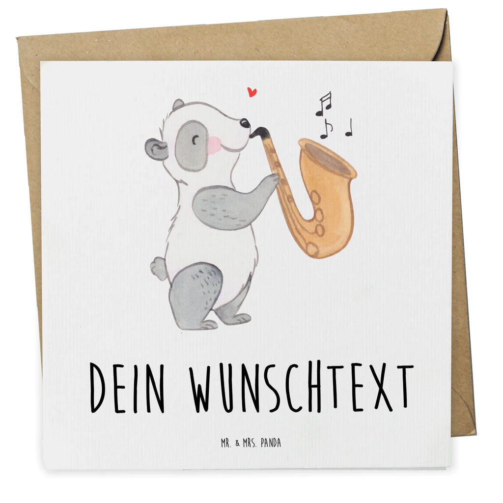 Personalized Deluxe Card Panda saxophone Personalisiertere Klappkarte, Grußkarte als Geldgeschenk, Personalisierte Einladungskarte, Grußkarten personalisiert, Personalisierte Glückwunschkarte, Grußkarte selbst gestalten, Grußkarte mit persönlichen Nachrichten, Grußkarte mit Namen, Personalisierte Grußkarte, Personalisierte Hochzeitskarte, Personalisierte Geburtstagskarte, Personalisierte Karte, Grußkarte selber drucken, Instrumente, Geschenke Musiker, Musikliebhaber, Holzbläser, Panda, Bigband, Saxophon, Jazz, Orchester