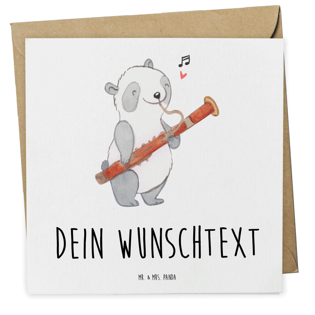 Personalized Deluxe Card Panda bassoon Personalisierte Geburtstagskarte, Personalisierte Karte, Personalisierte Einladungskarte, Grußkarte selbst gestalten, Grußkarte mit persönlichen Nachrichten, Grußkarte selber drucken, Grußkarte als Geldgeschenk, Personalisierte Glückwunschkarte, Personalisierte Hochzeitskarte, Personalisierte Grußkarte, Grußkarten personalisiert, Grußkarte mit Namen, Personalisiertere Klappkarte, Instrumente, Geschenke Musiker, Musikliebhaber, Fagott, Orchester, Kammermusik, Klassik, Holzblasinstrument, Panda
