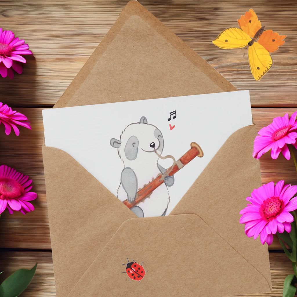 Personalized Deluxe Card Panda bassoon Personalisierte Geburtstagskarte, Personalisierte Karte, Personalisierte Einladungskarte, Grußkarte selbst gestalten, Grußkarte mit persönlichen Nachrichten, Grußkarte selber drucken, Grußkarte als Geldgeschenk, Personalisierte Glückwunschkarte, Personalisierte Hochzeitskarte, Personalisierte Grußkarte, Grußkarten personalisiert, Grußkarte mit Namen, Personalisiertere Klappkarte, Instrumente, Geschenke Musiker, Musikliebhaber, Fagott, Orchester, Kammermusik, Klassik, Holzblasinstrument, Panda